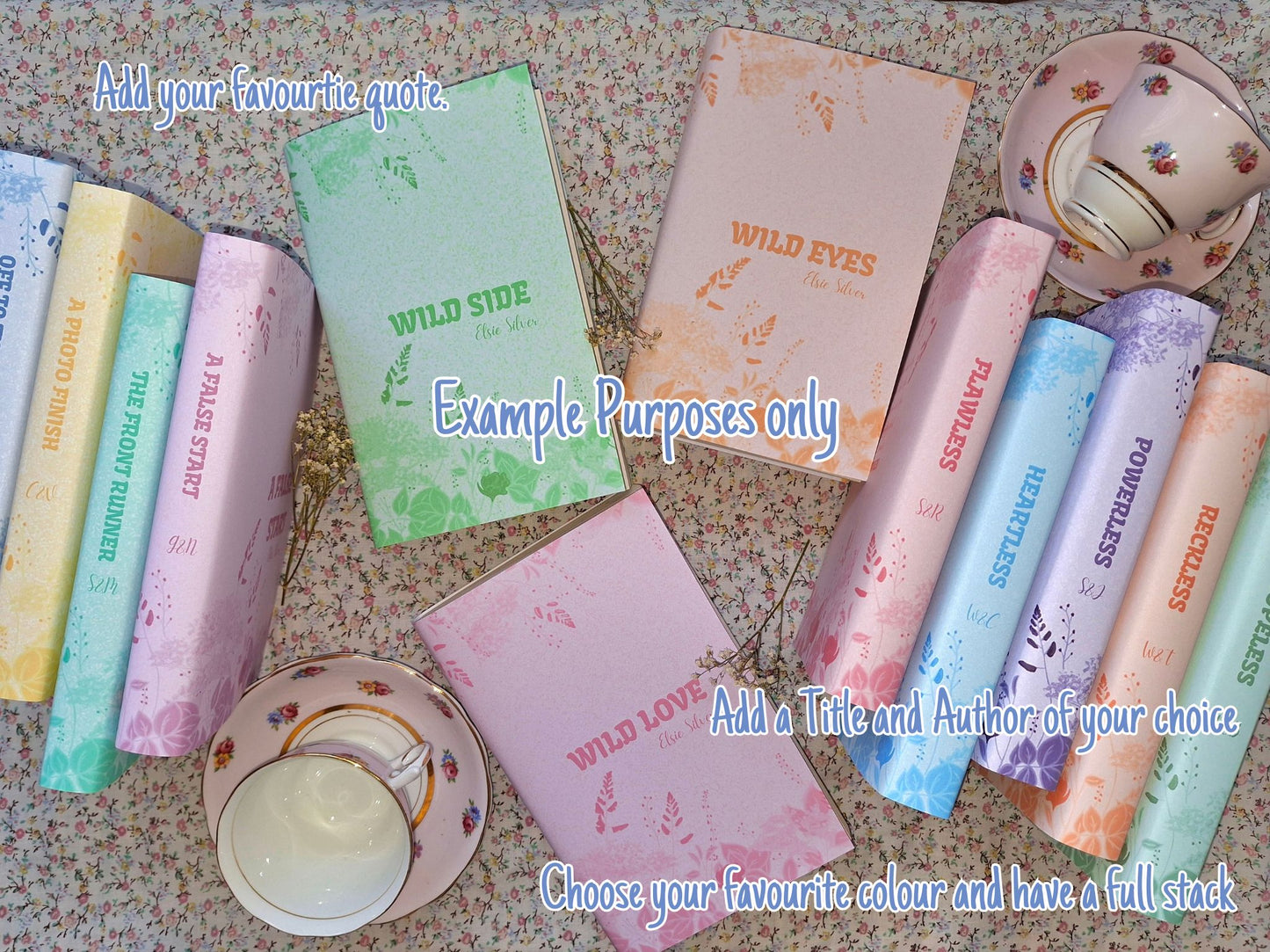 Custom Rainbow Floral Spray Dust Jackets, you choose your Titles and Colours.