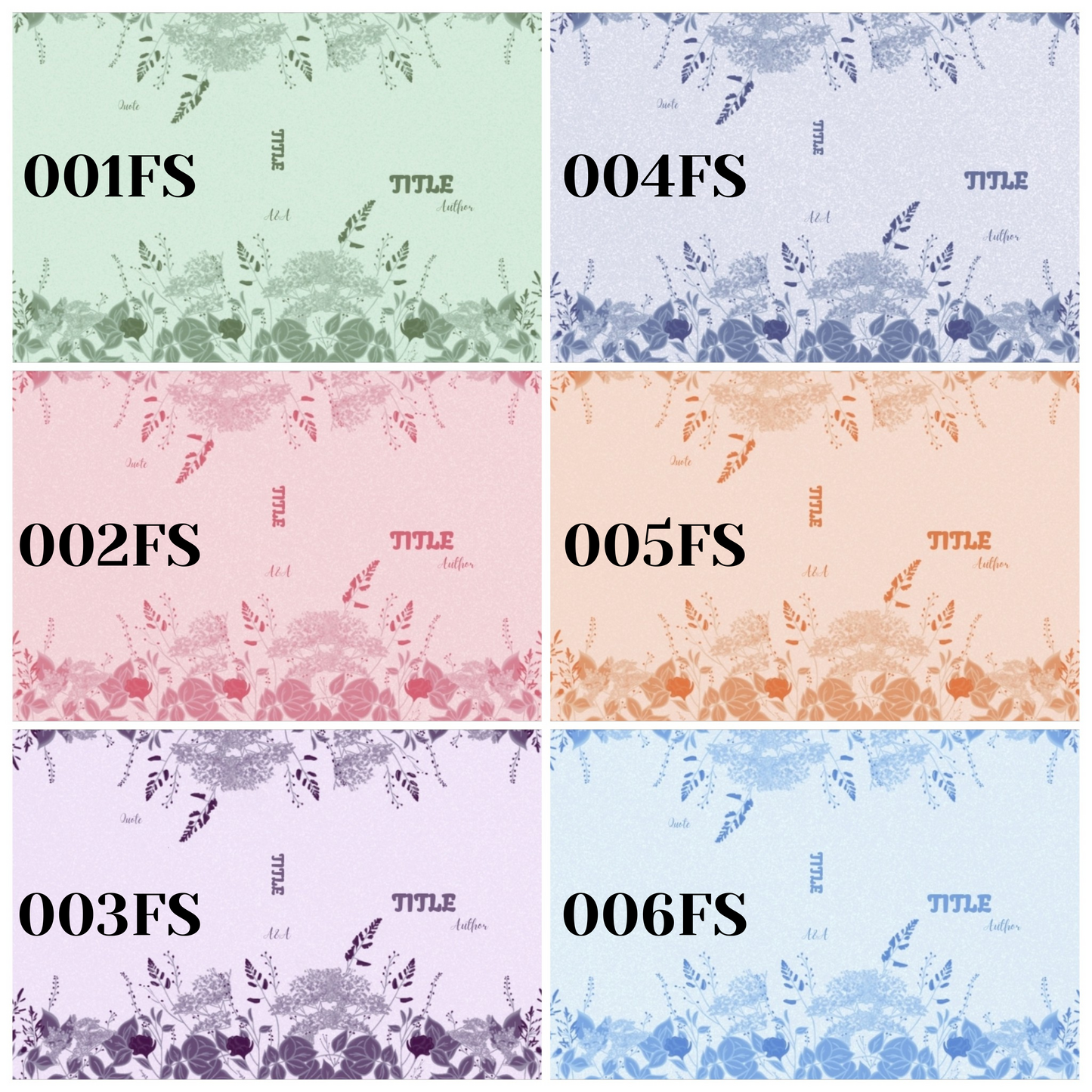 Custom Rainbow Floral Spray Dust Jackets, you choose your Titles and Colours.