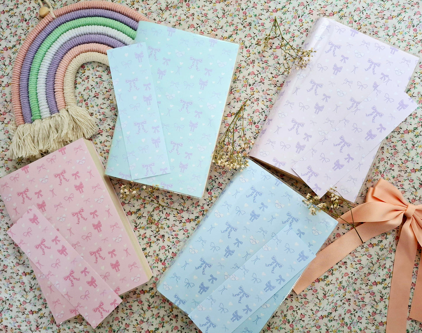 Cute Bow Pattern Protective Interchangeable Book Covers.