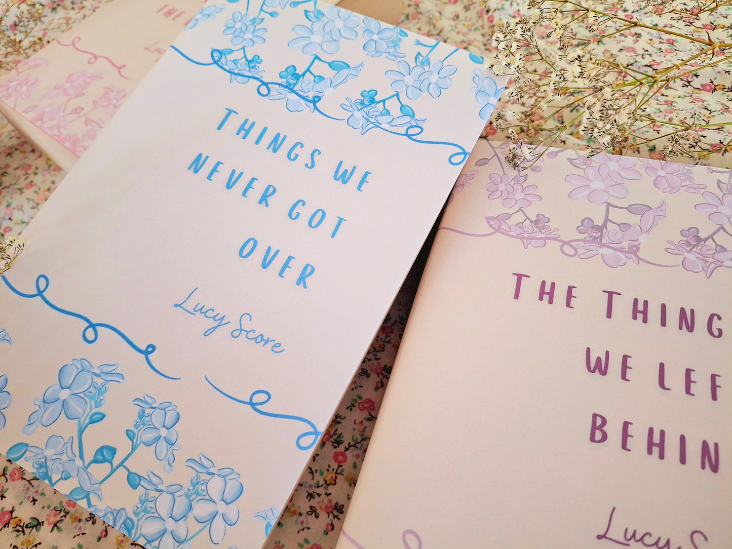 Custom Tall Cream Flower Dust Jackets, you choose your Titles and Colours.