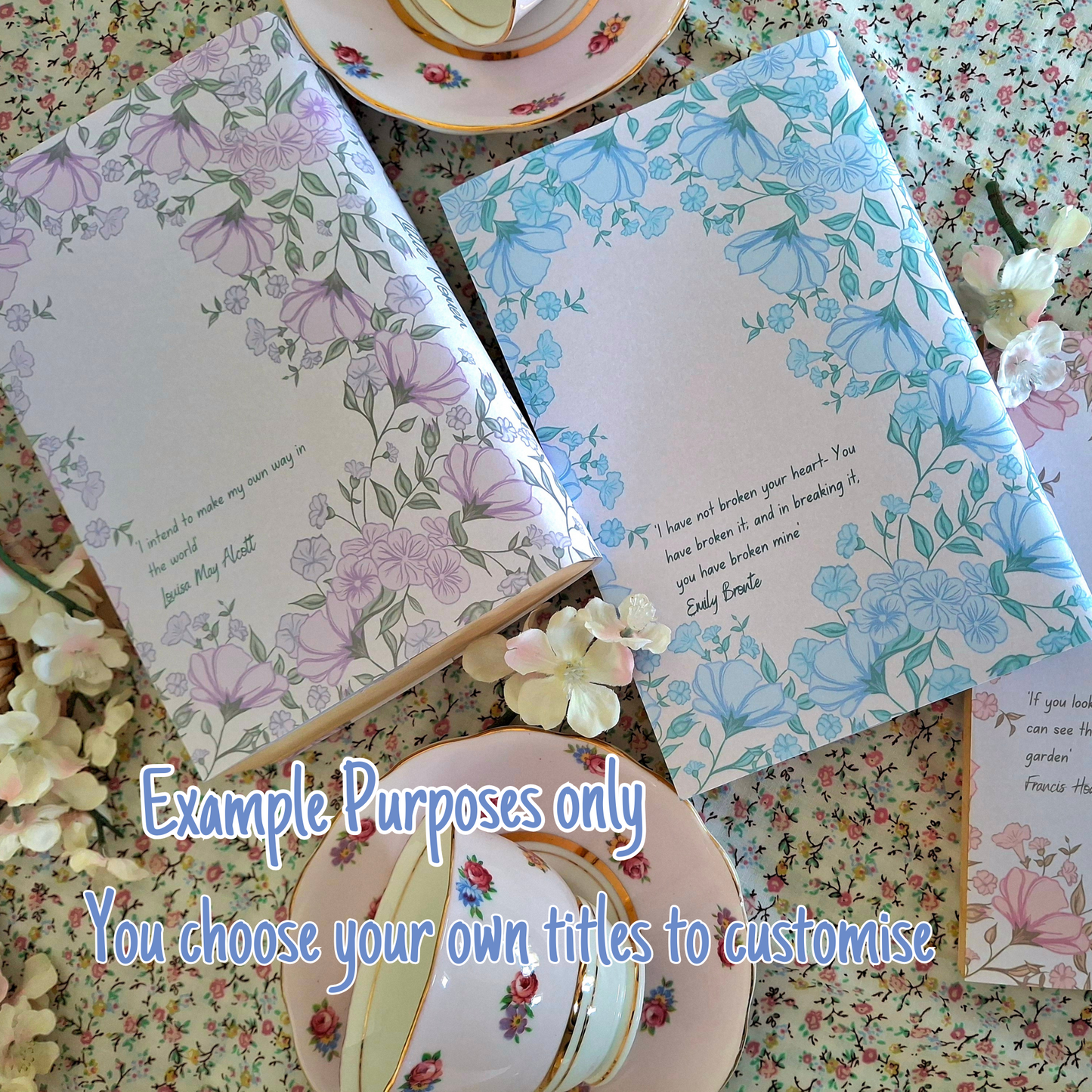 Digital Stunning Flower Decorative Dust Jackets. Editable in Canva. 10 colours