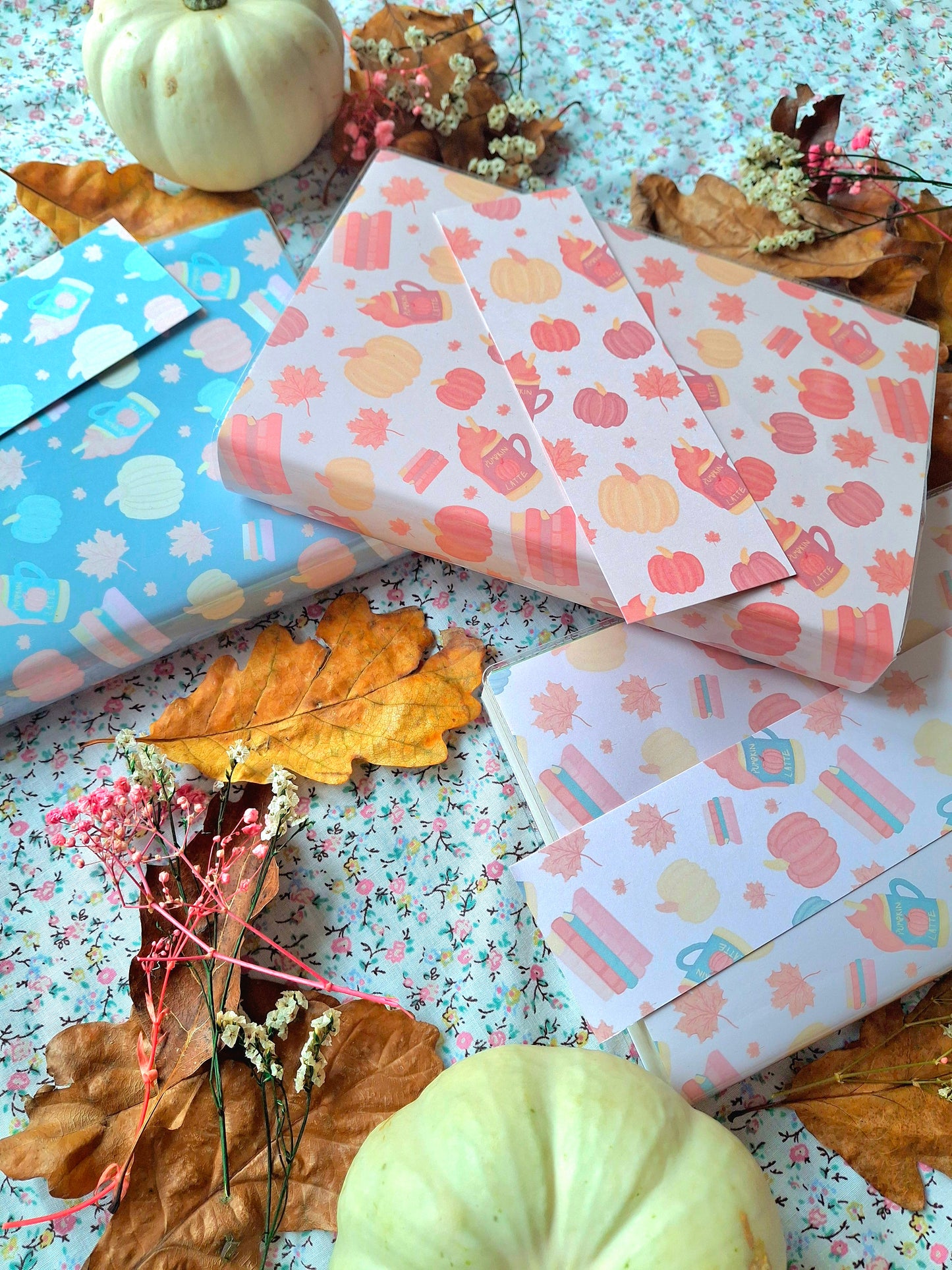 Pastel Autumn Protective Interchangeable Book Covers.