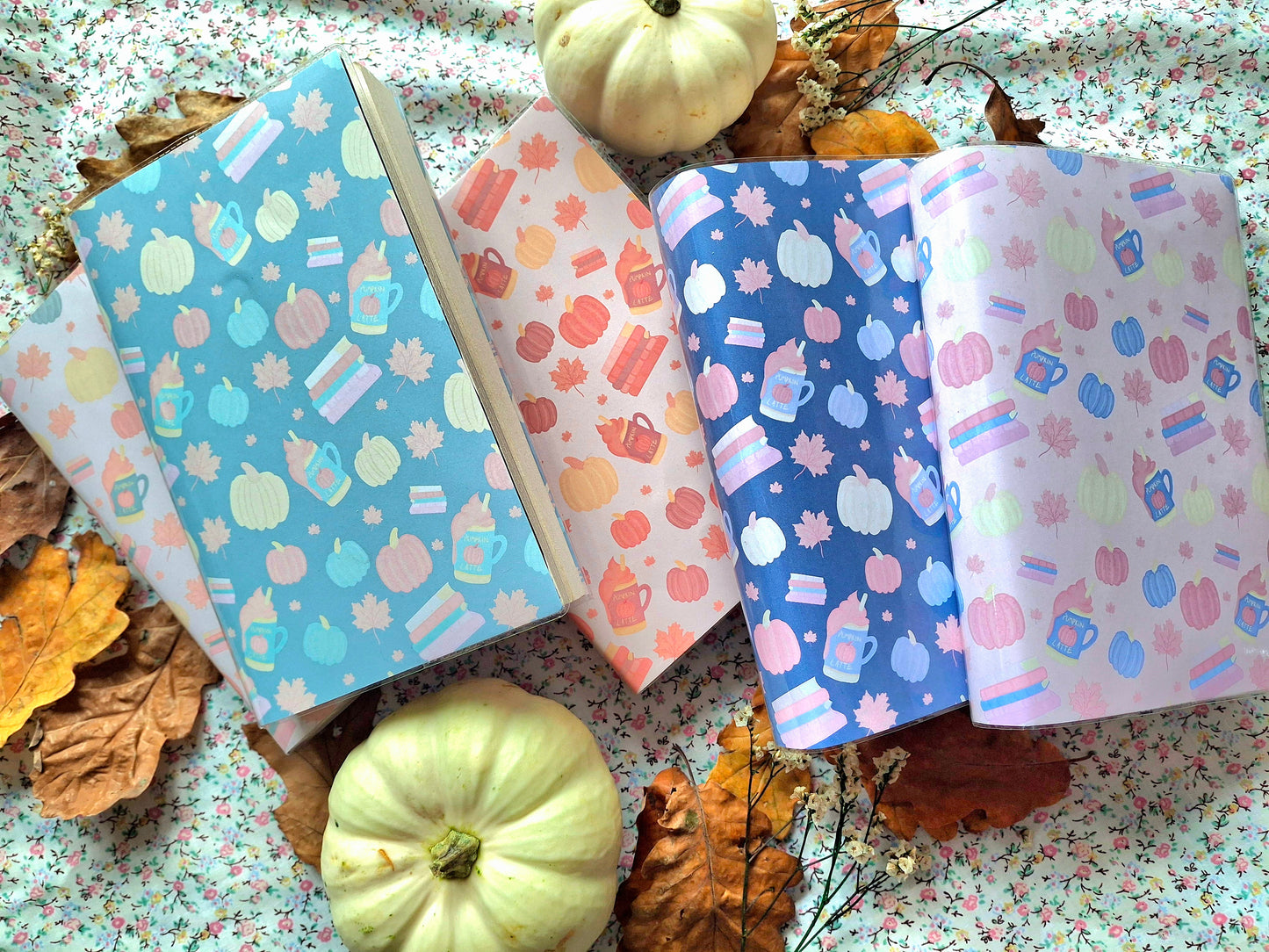 Pastel Autumn Protective Interchangeable Book Covers.