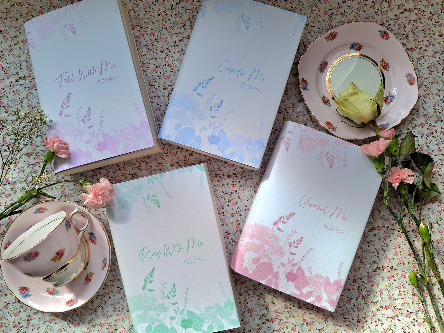 Custom Cream Floral Dust Jackets, you choose your Titles and Colours.