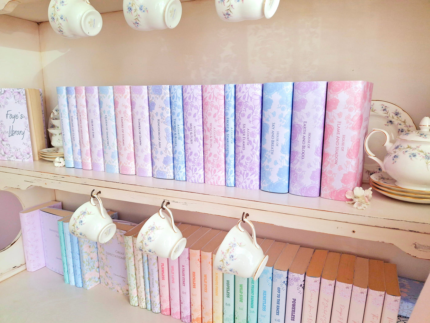 Custom Pink, Lilac, Blue Flower Dust Jackets, you choose your Titles and Colours.