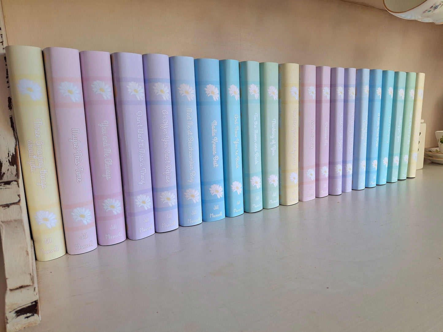 Digital Daisy Pastel Decorative Dust Jackets. Editable in Canva 10 colours.