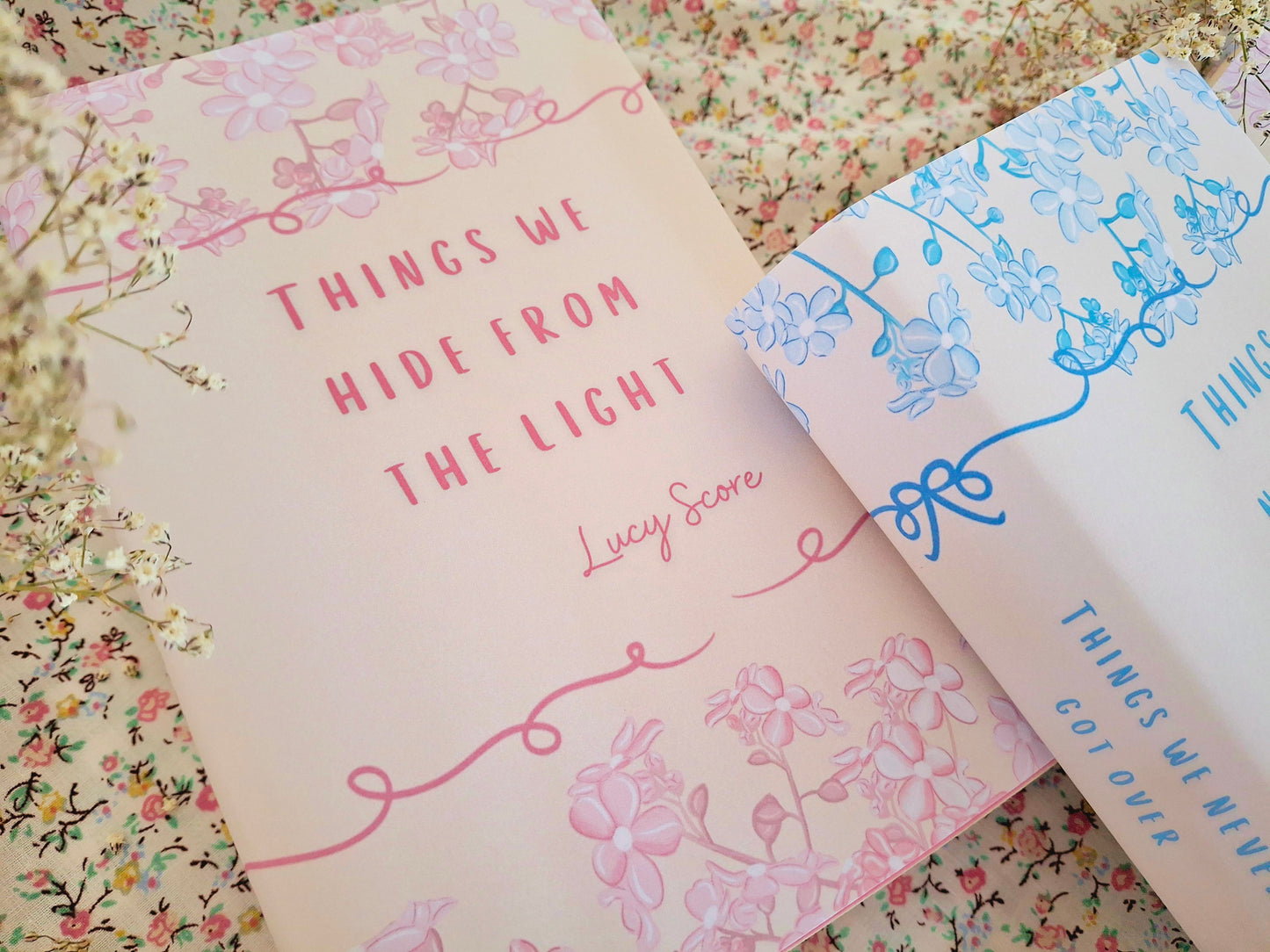Custom Tall Cream Flower Dust Jackets, you choose your Titles and Colours.