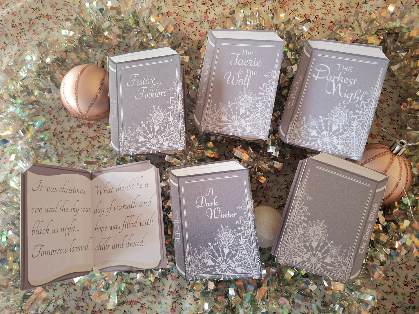 Mini Fantasy Christmas Book Decorations