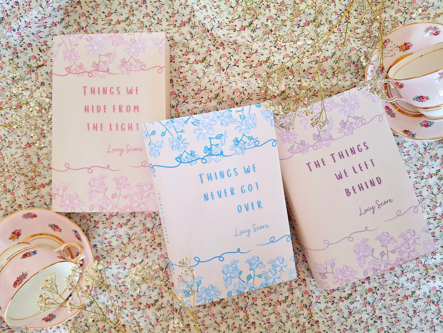 Custom Tall Cream Flower Dust Jackets, you choose your Titles and Colours.