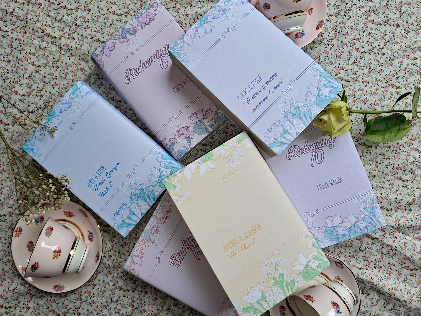 Custom Rose Flower Dust Jackets, you choose your Titles and Colours.