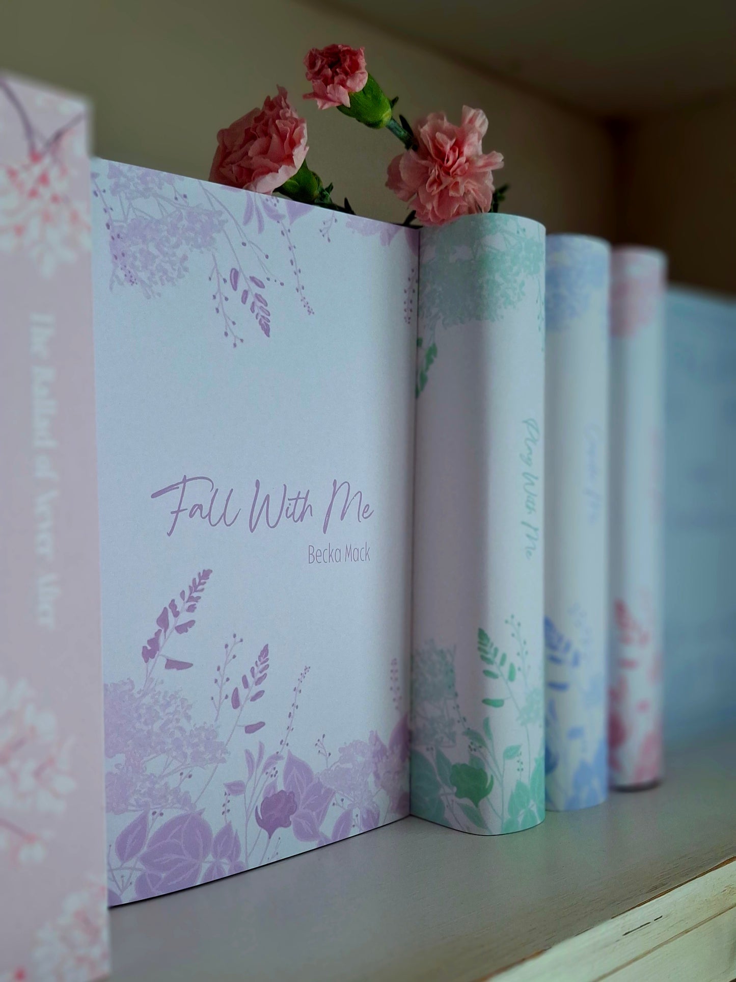 Digital Cream Floral Spray Decorative Dust Jackets. Editable in Canva. 11 colours.