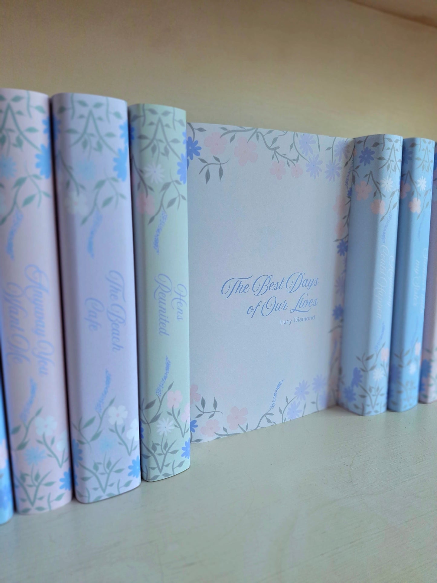 Digital Ditsy Flower Decorative Dust Jackets. Editable in Canva. 6 colours.