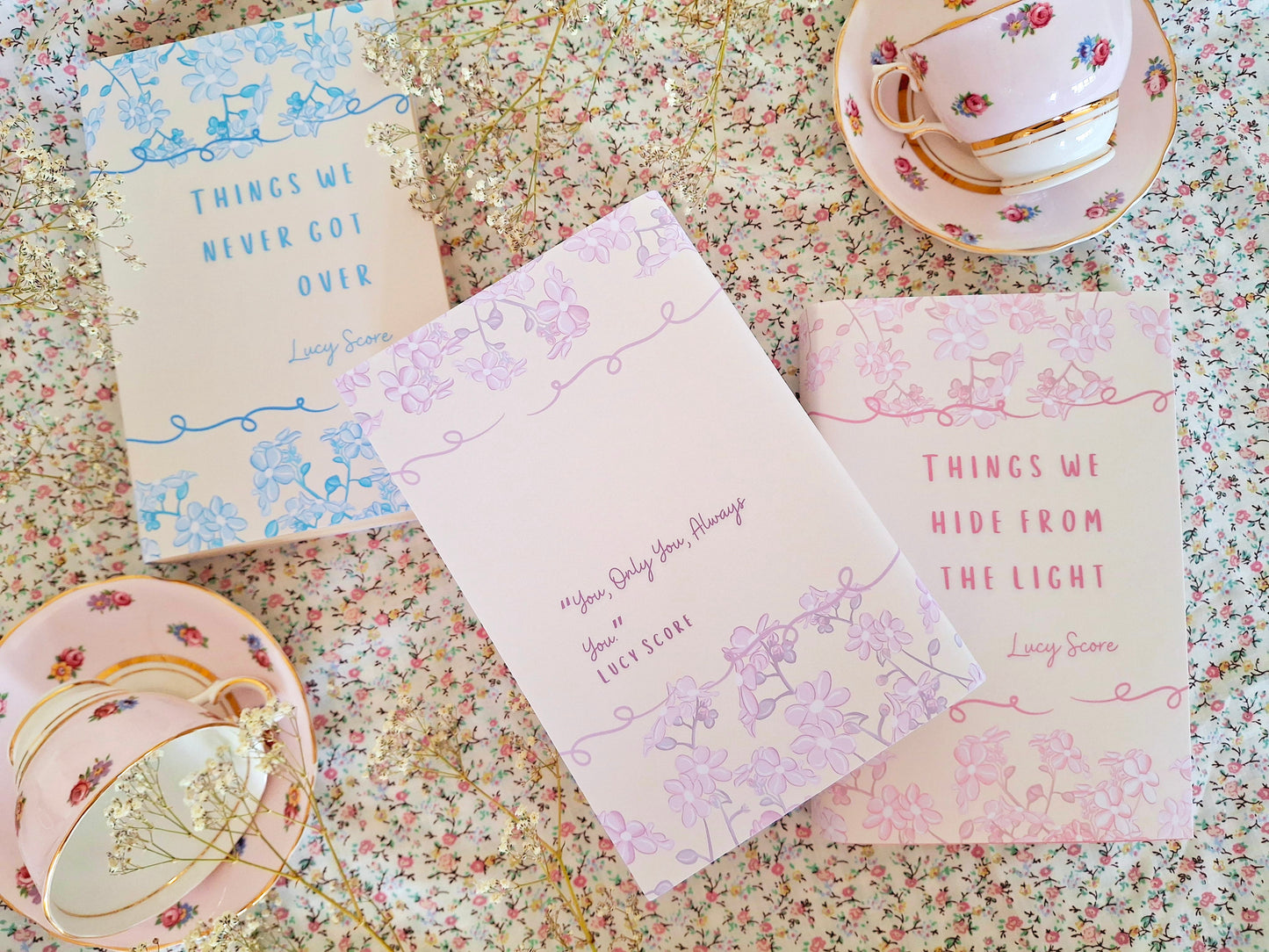 Custom Tall Cream Flower Dust Jackets, you choose your Titles and Colours.