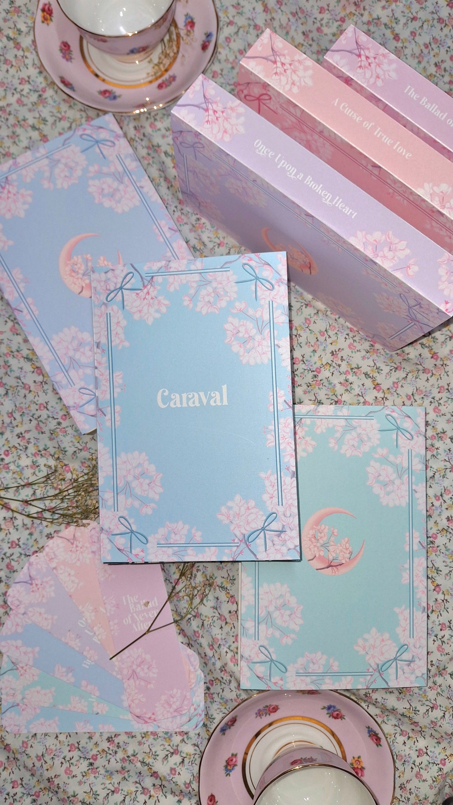 Caraval Dust Covers and Bookmarks
