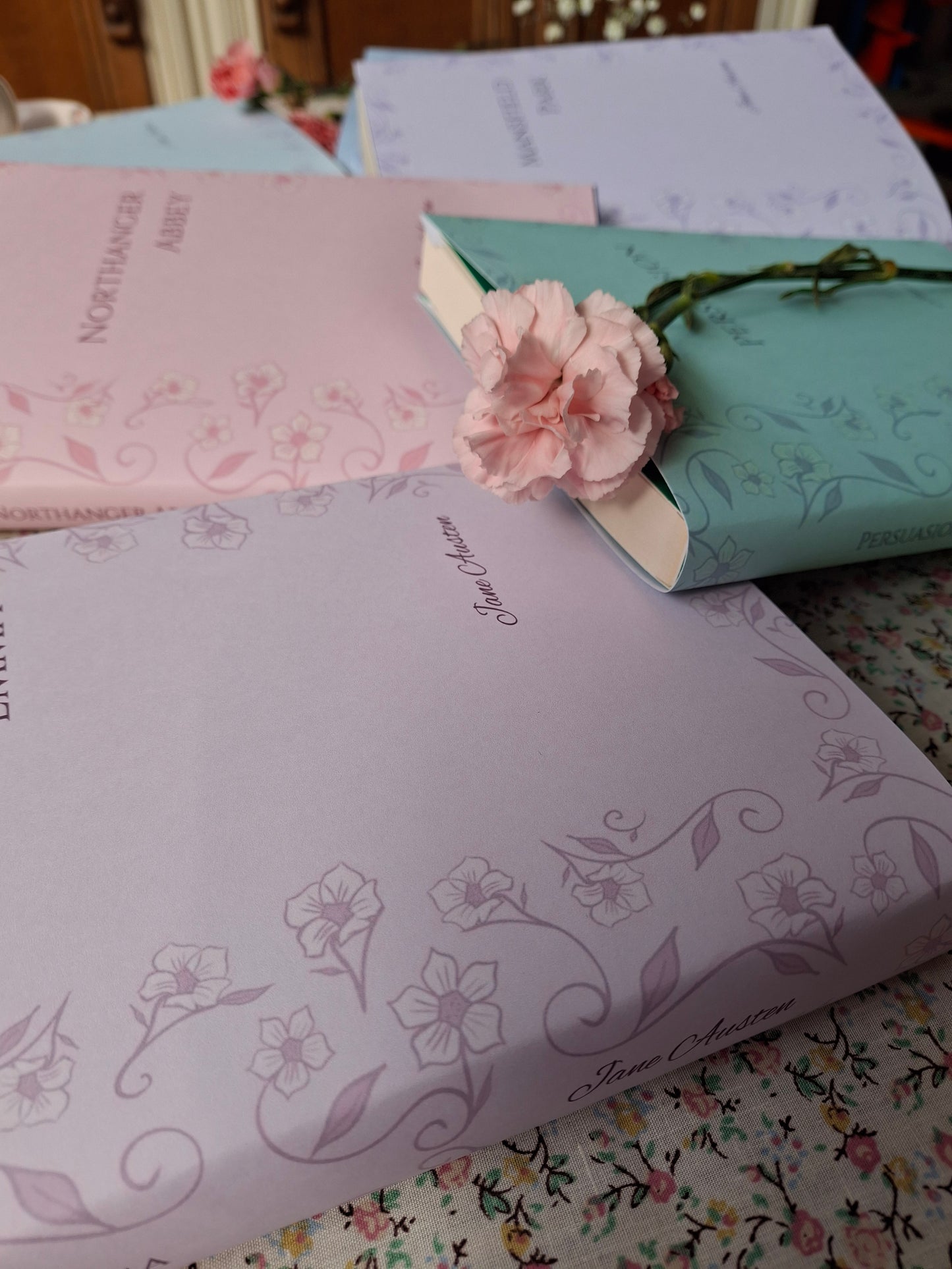 Digital Simple Elegant Flower Decorative Dust Jackets. Editable in Canva. 6 colours.