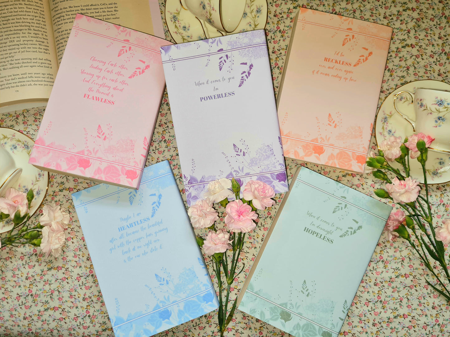 Custom Rainbow Floral Spray Dust Jackets, you choose your Titles and Colours.