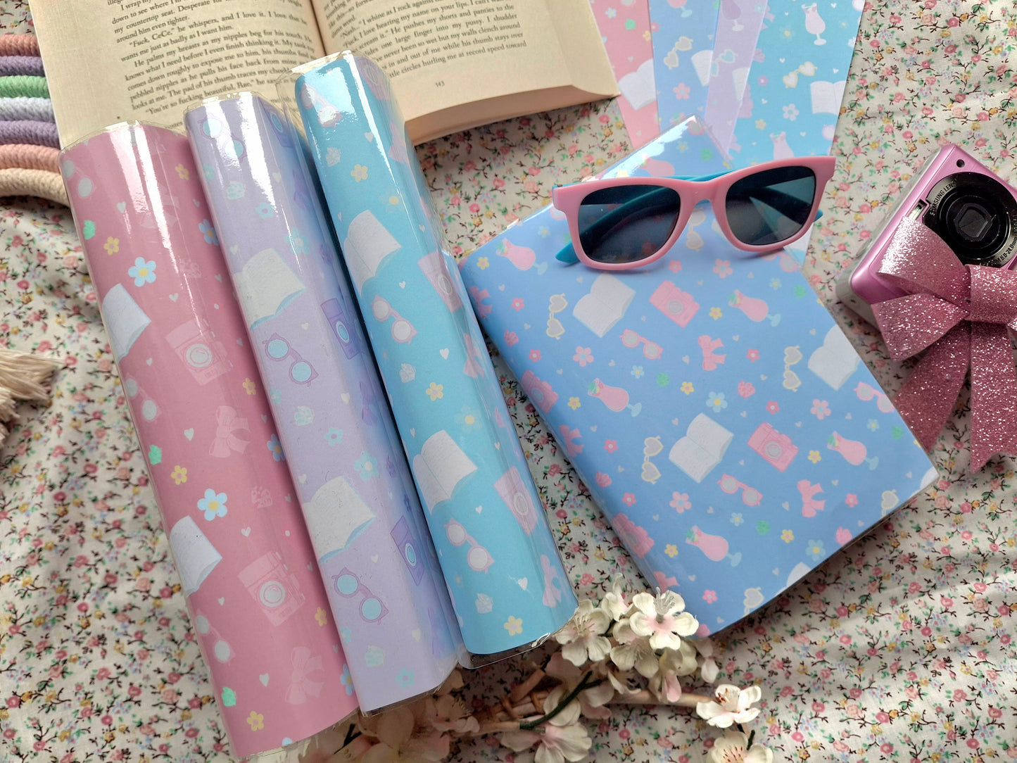 Cute Pastel Summer Protective Interchangeable Book Covers.
