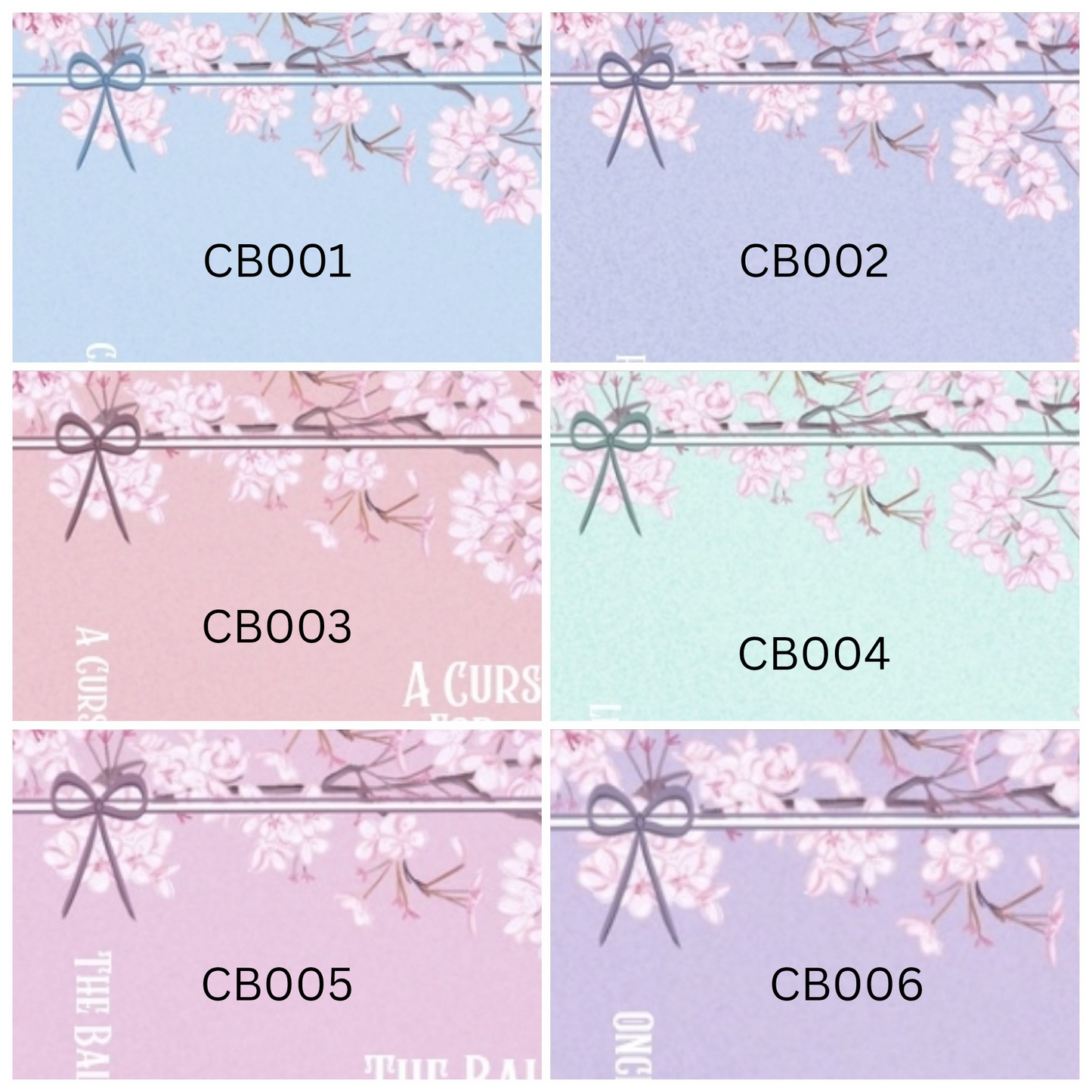 Custom Cherry Blossom Dust Jackets, you choose your Titles and Colours.
