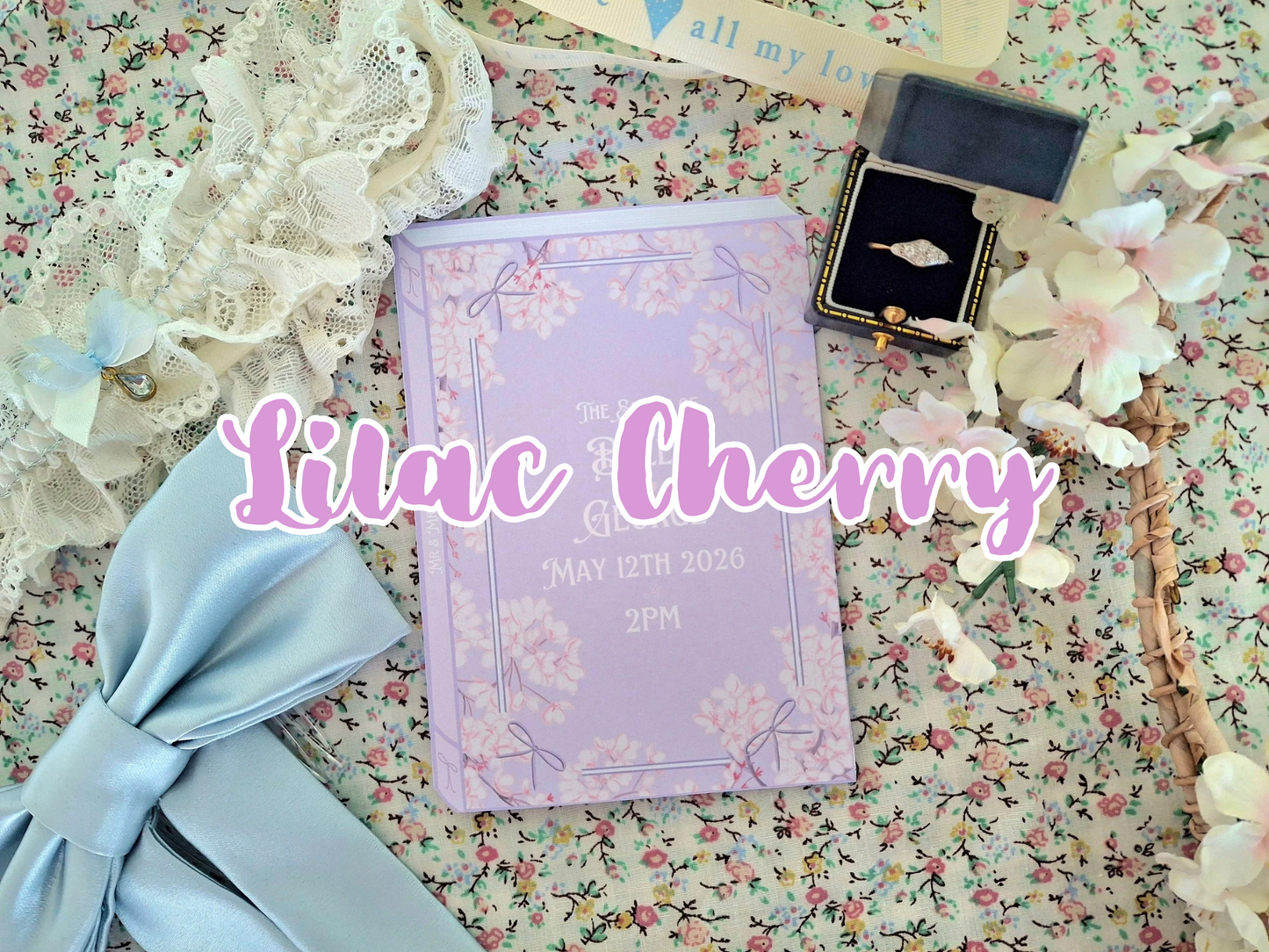 Floral Book Style Wedding Invite