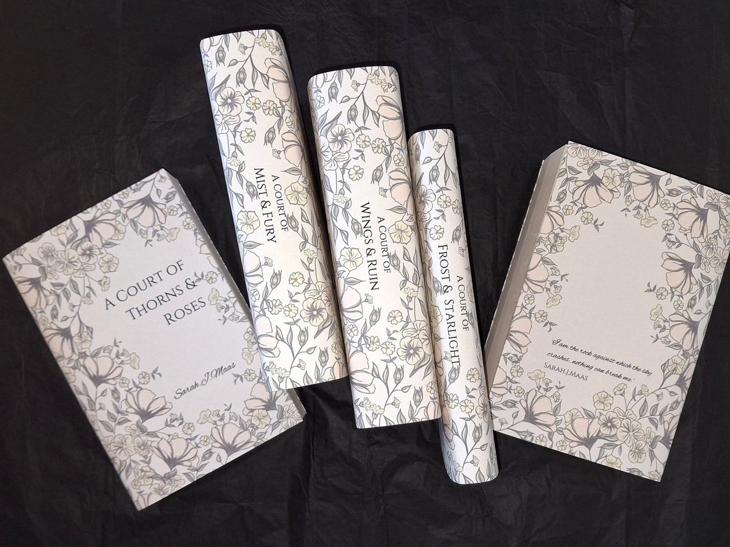 Custom Elegant Flower Dust Jackets, you choose your Titles and Colours.