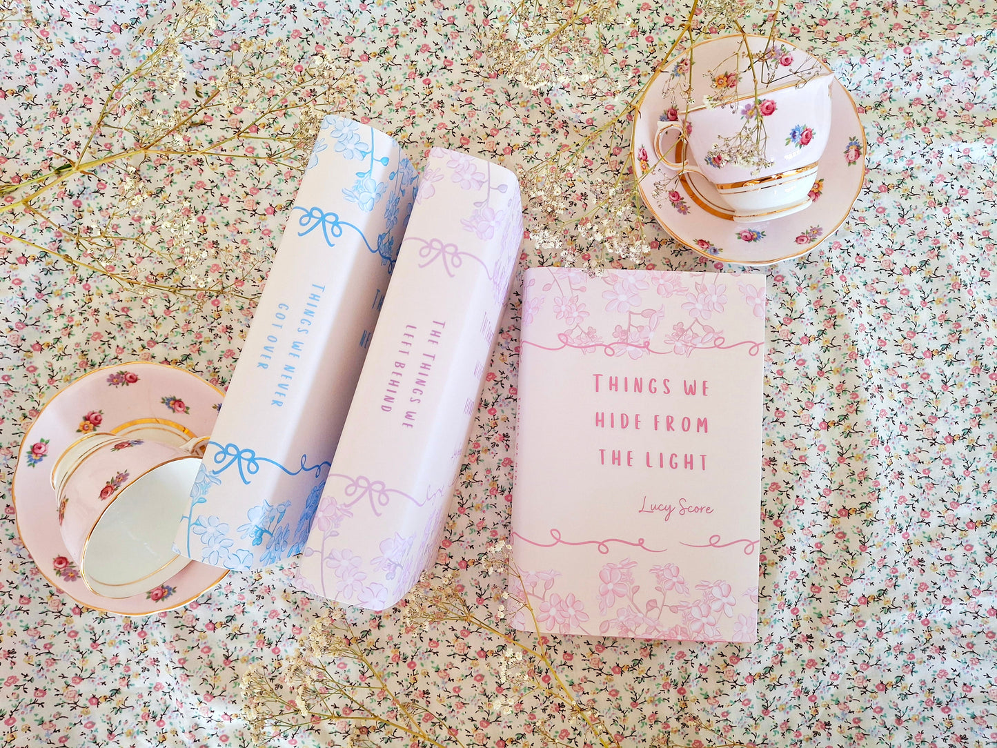 Custom Tall Cream Flower Dust Jackets, you choose your Titles and Colours.
