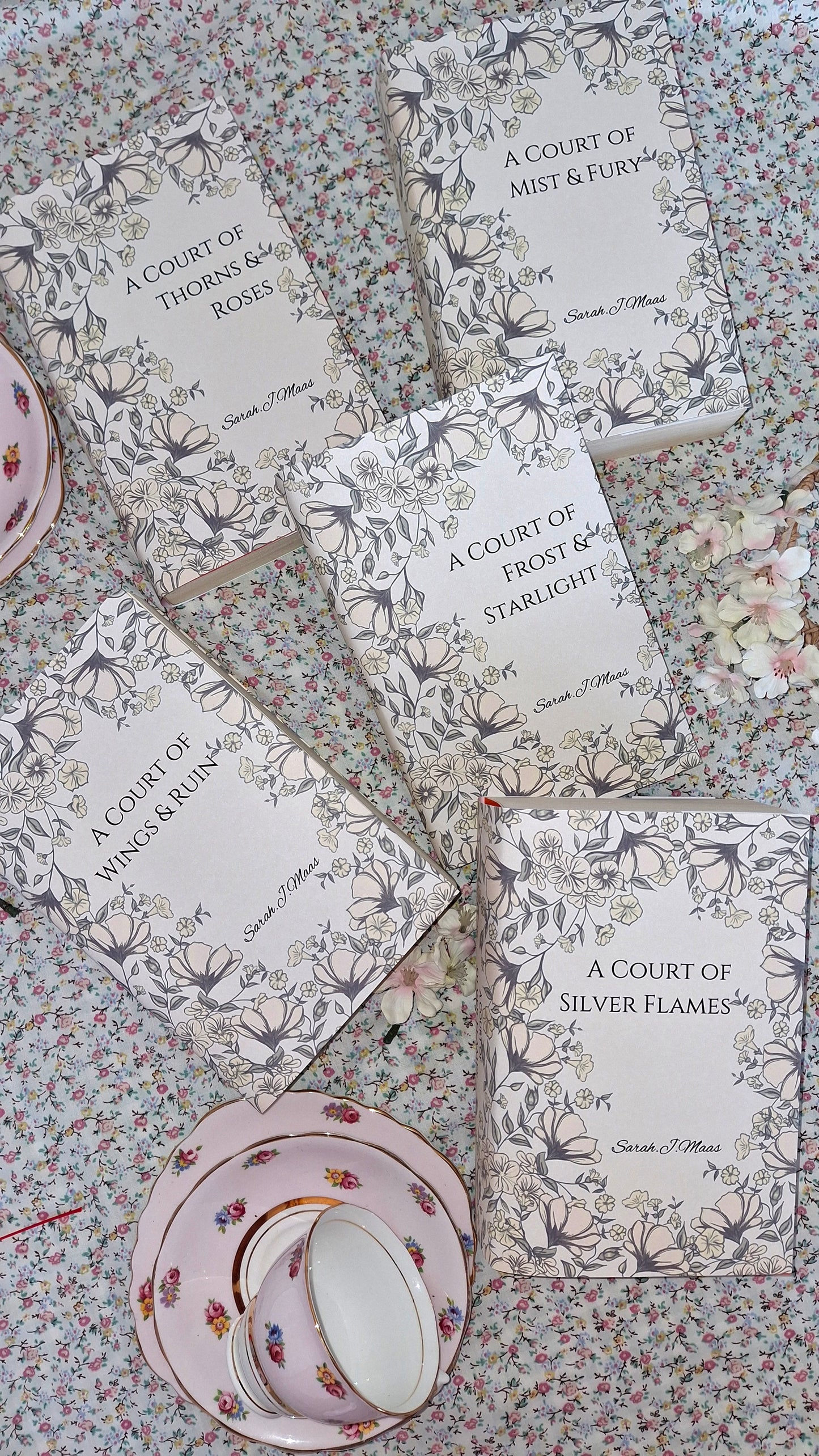 Custom Elegant Flower Dust Jackets, you choose your Titles and Colours.