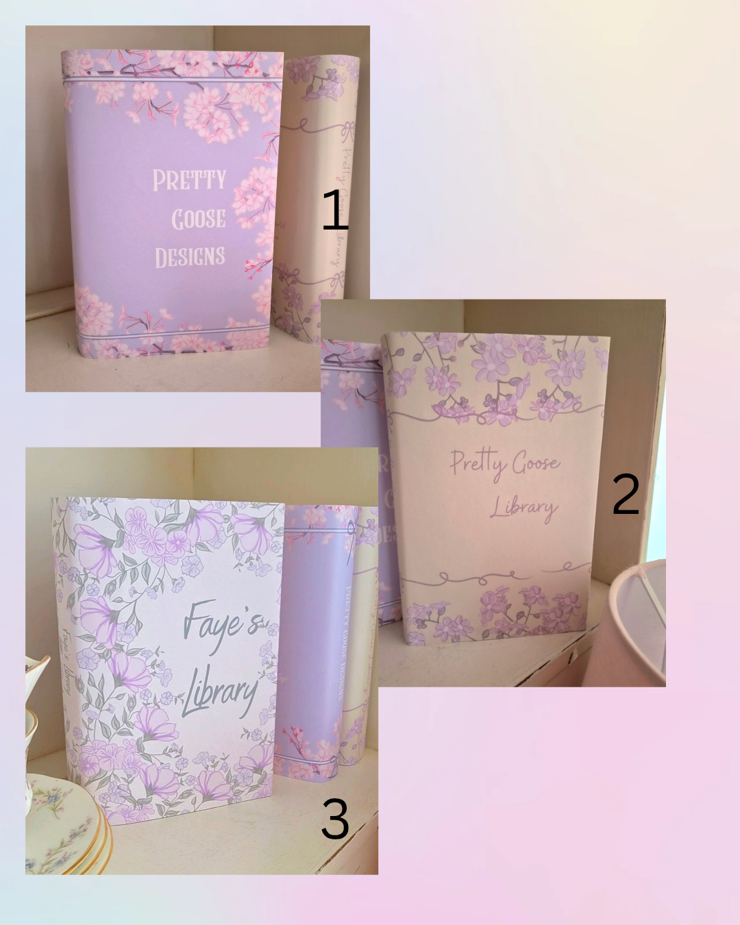 Personalised Bookshelf Decor Book Cover.