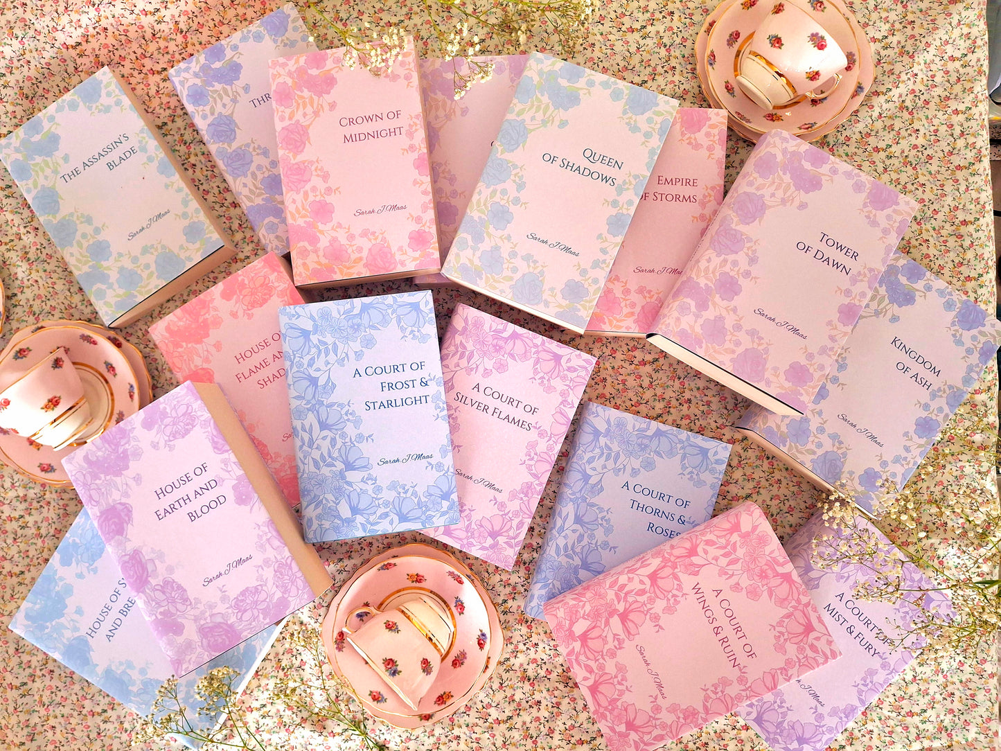 Custom Pink, Lilac, Blue Flower Dust Jackets, you choose your Titles and Colours.