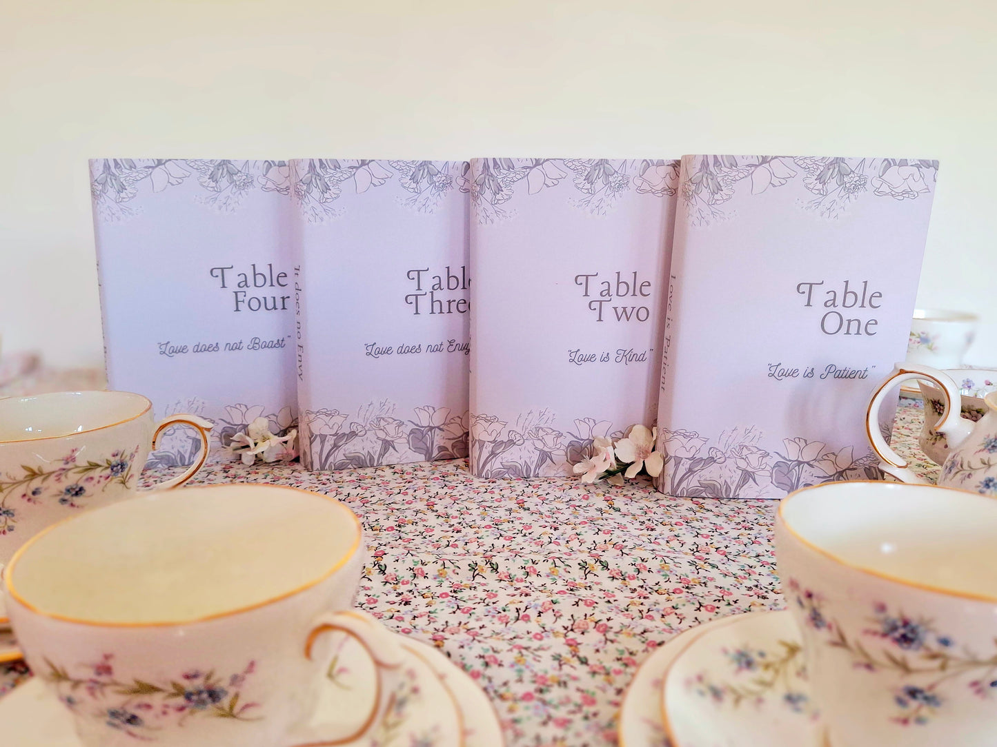 Table Number decoration. Customised, Table Number Book Sleeve. Wedding, Christening, Party. Book Cover. Corinthians.