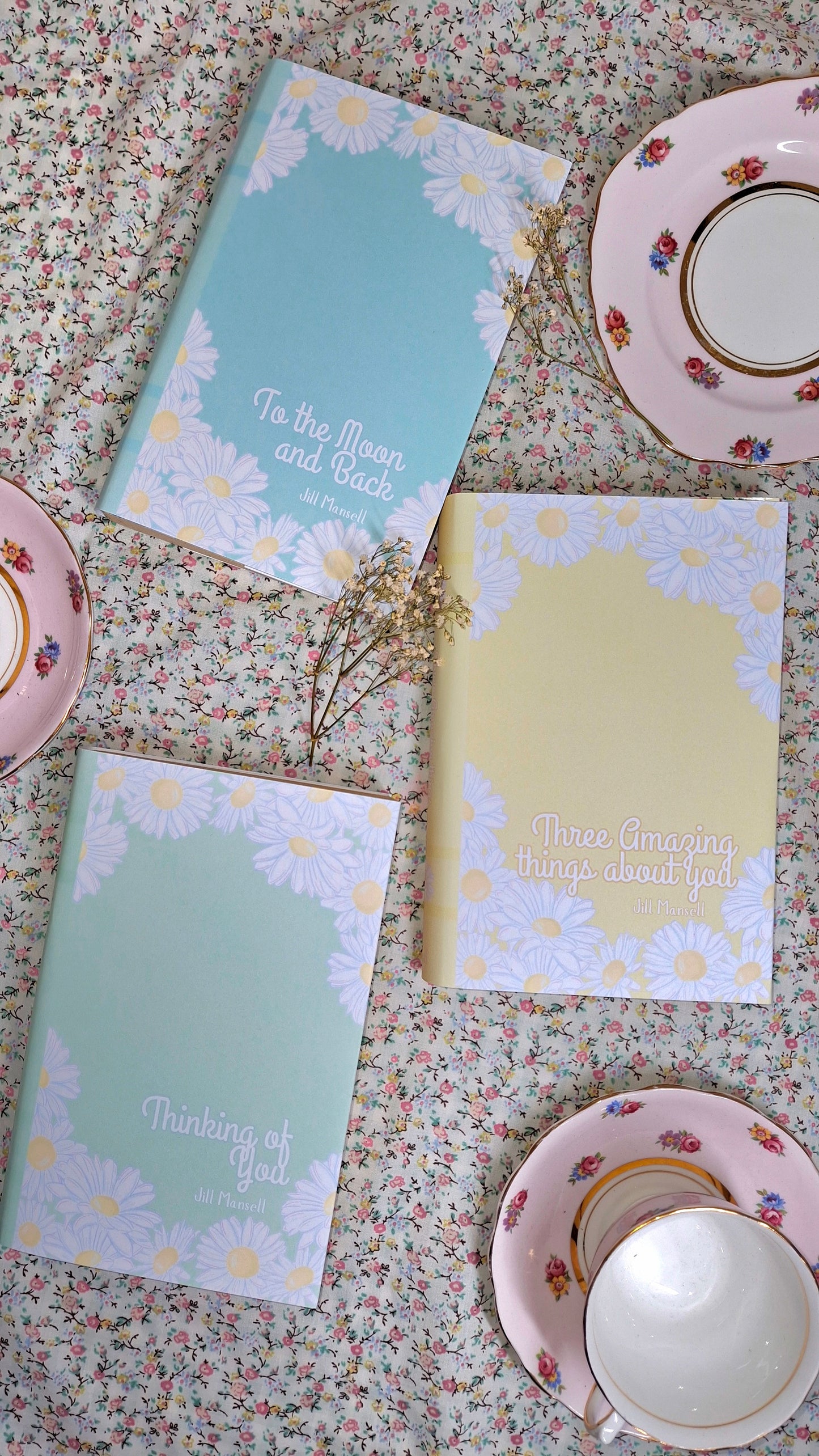 Digital Daisy Pastel Decorative Dust Jackets. Editable in Canva 10 colours.