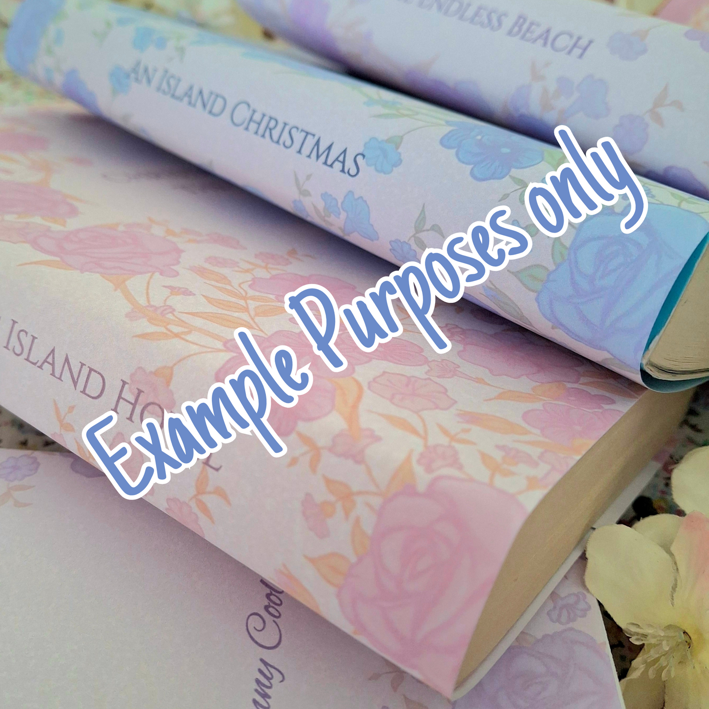 Digital Elaborate Rose Flower Decorative Dust Jackets. Editable in Canva. 8 colours.