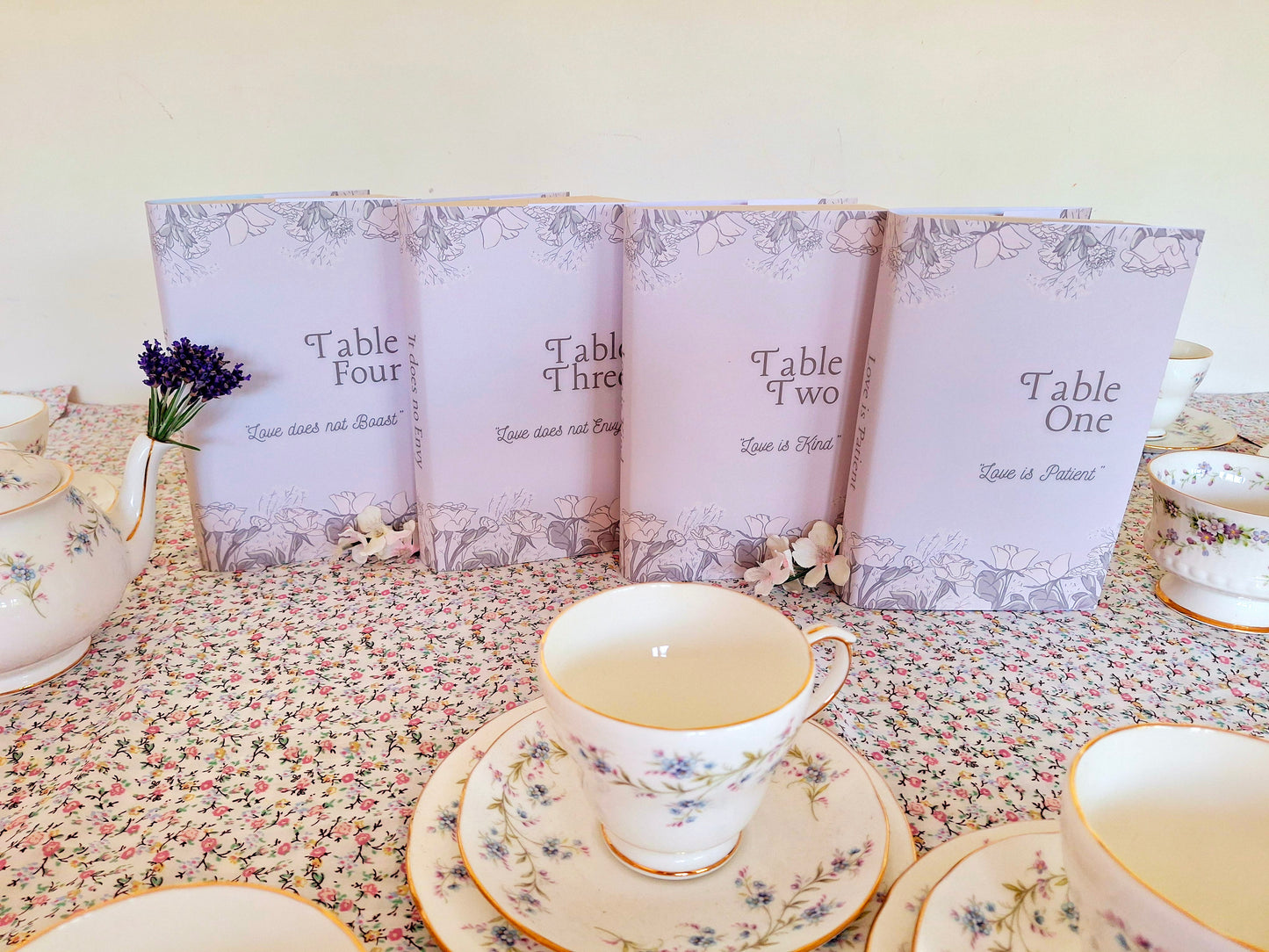 Table Number decoration. Customised, Table Number Book Sleeve. Wedding, Christening, Party. Book Cover. Corinthians.