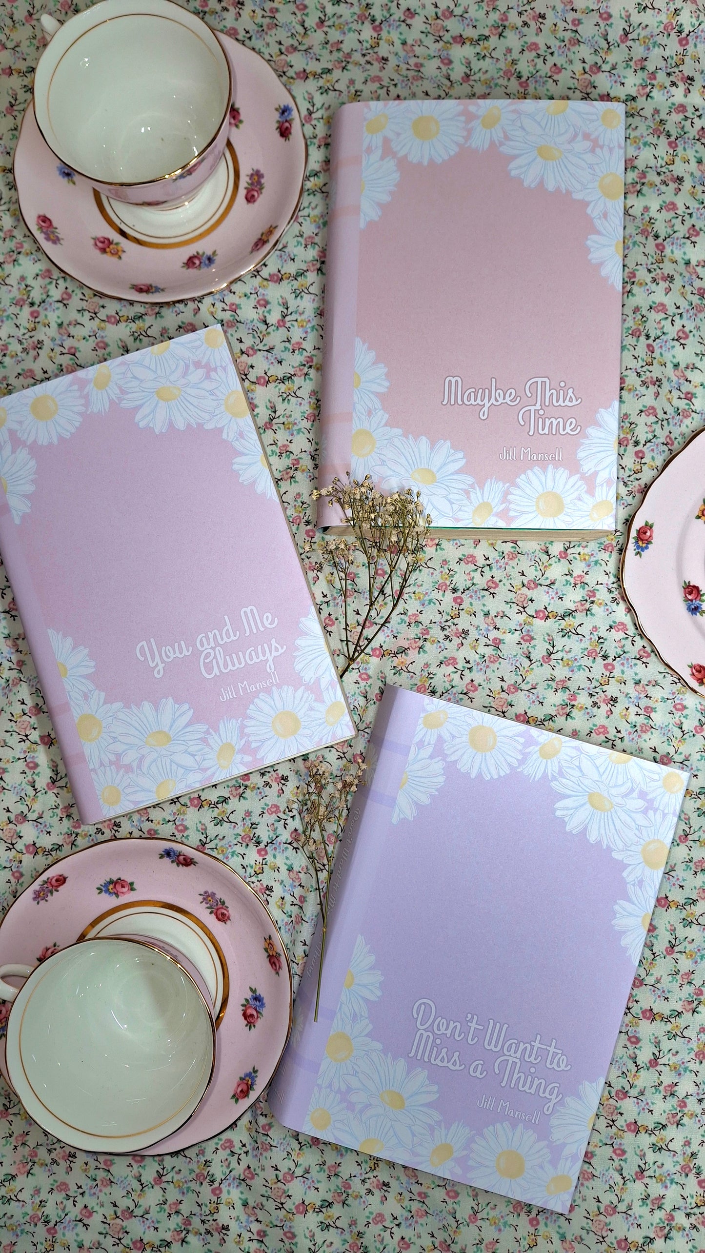 Digital Daisy Pastel Decorative Dust Jackets. Editable in Canva 10 colours.