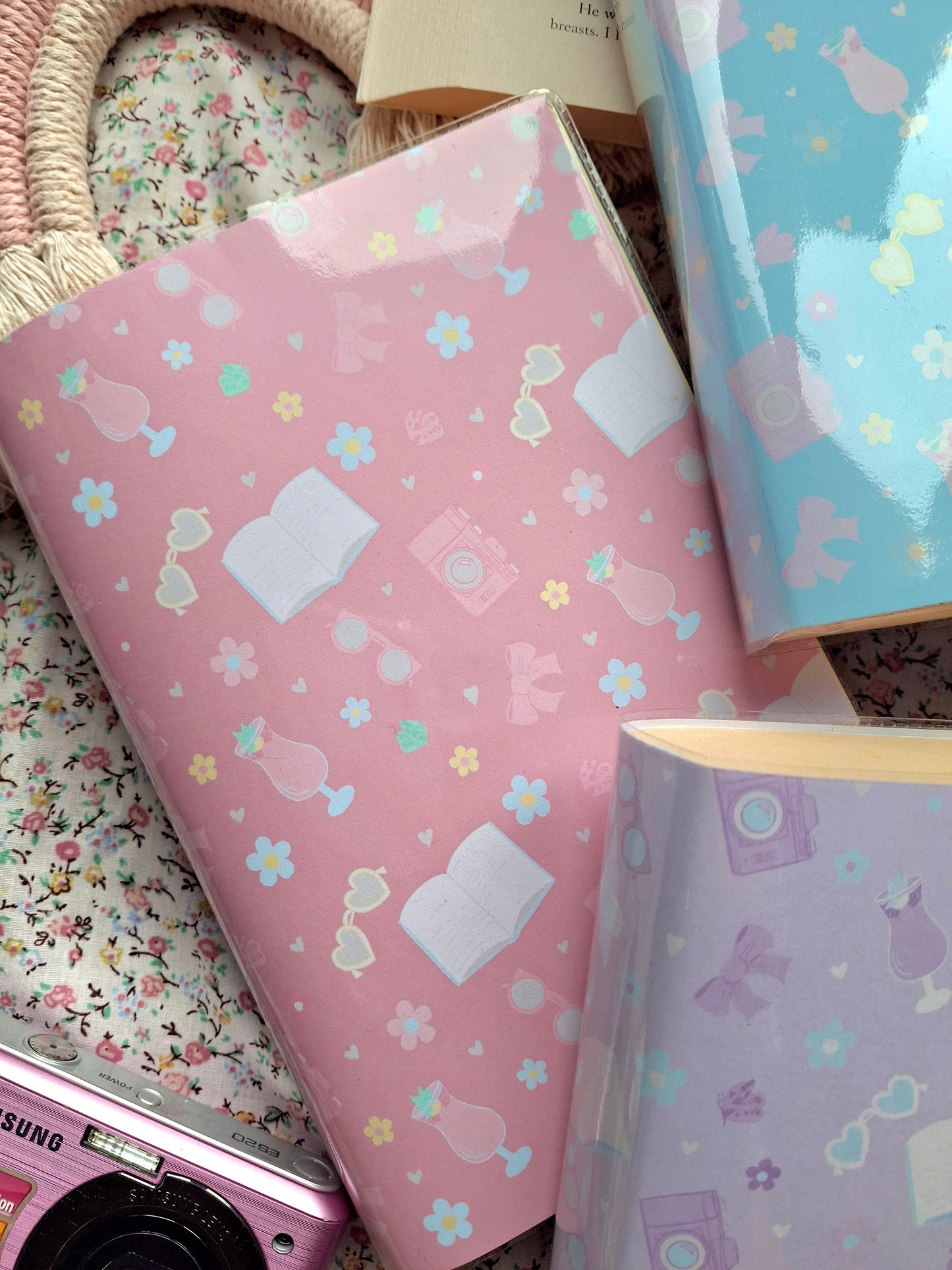 Cute Pastel Summer Protective Interchangeable Book Covers.