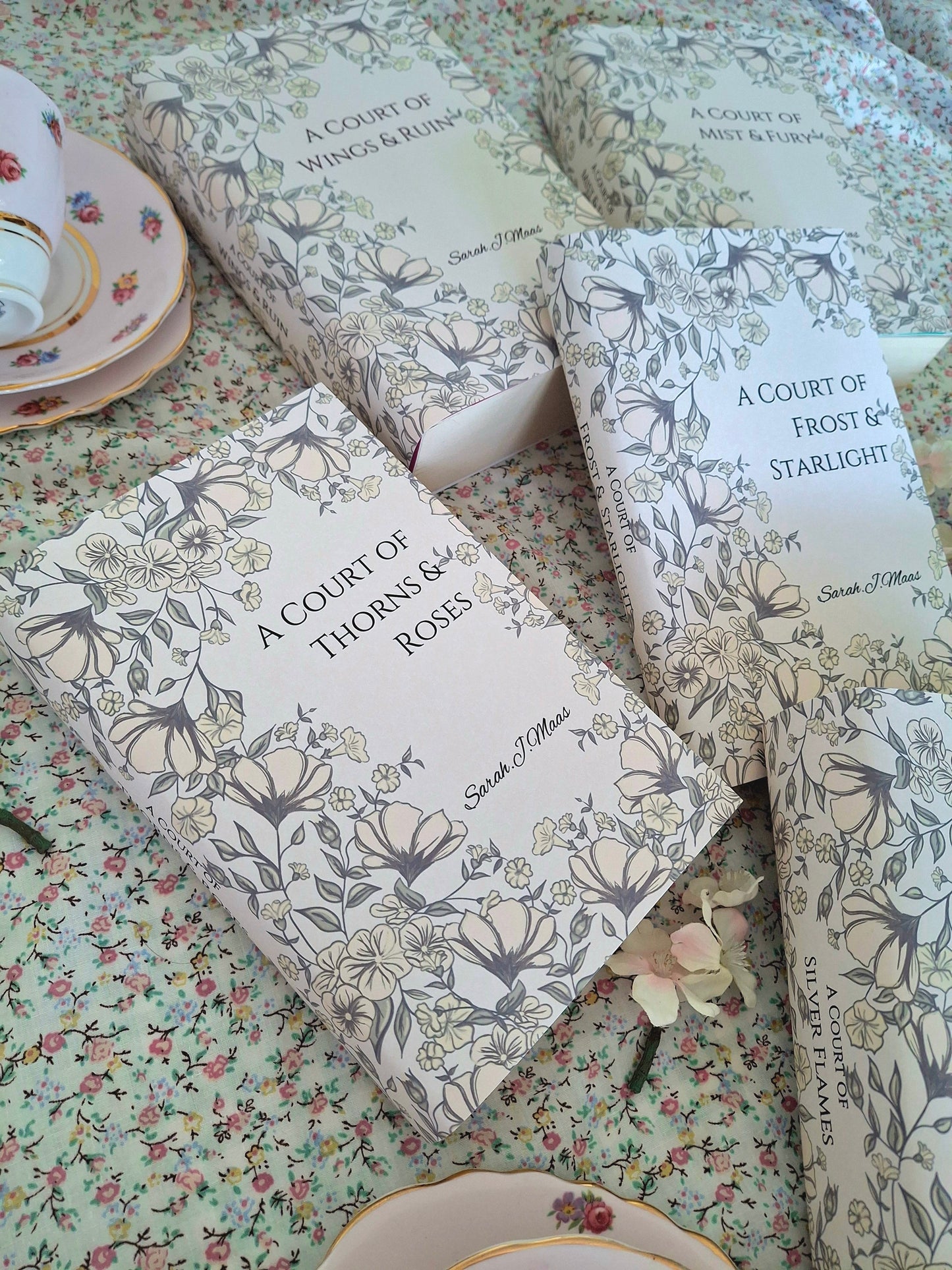 Custom Elegant Flower Dust Jackets, you choose your Titles and Colours.