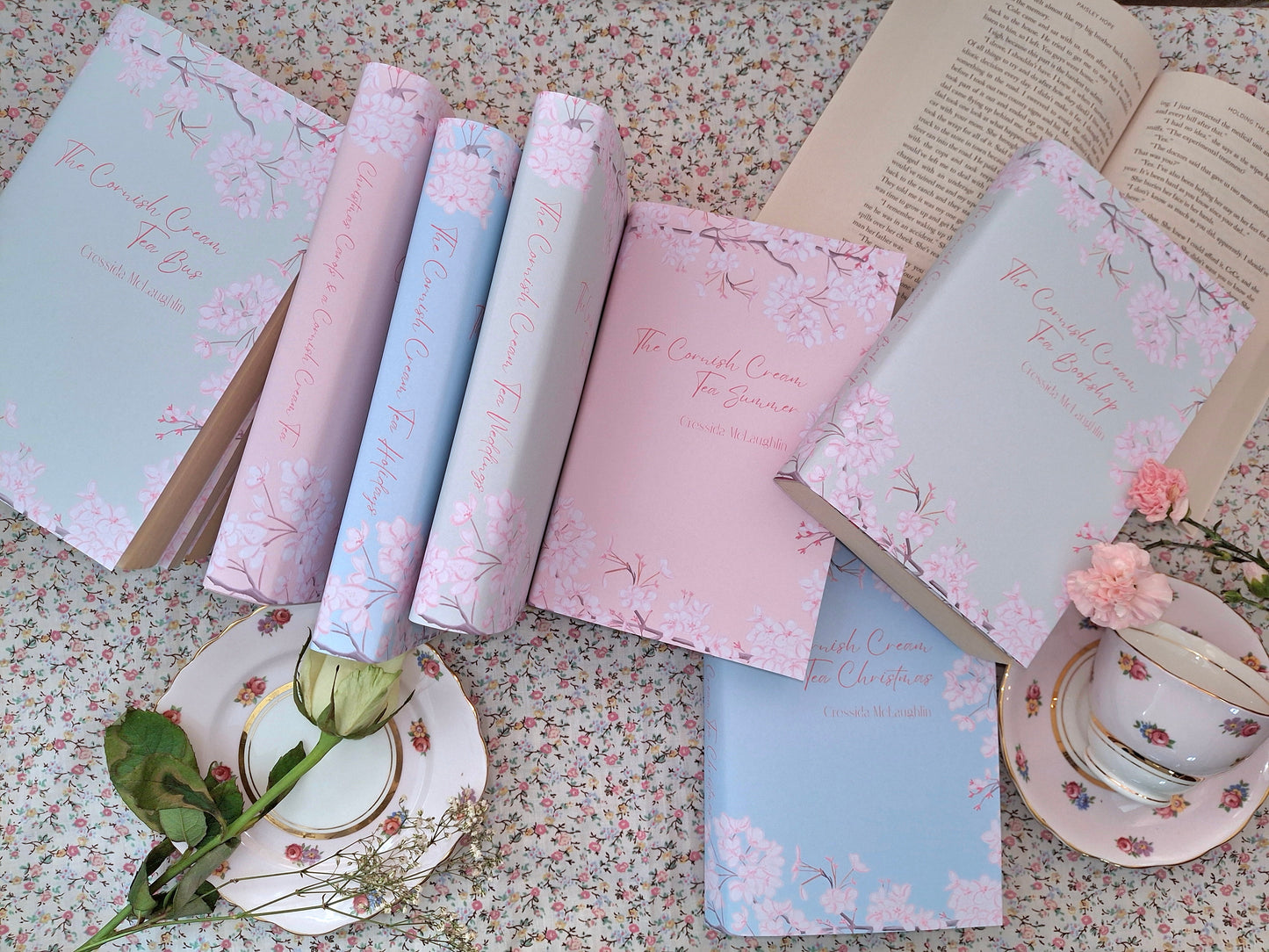 Digital Cherry Blossom Decorative Dust Jackets. Editablein Canva. 10 Colours