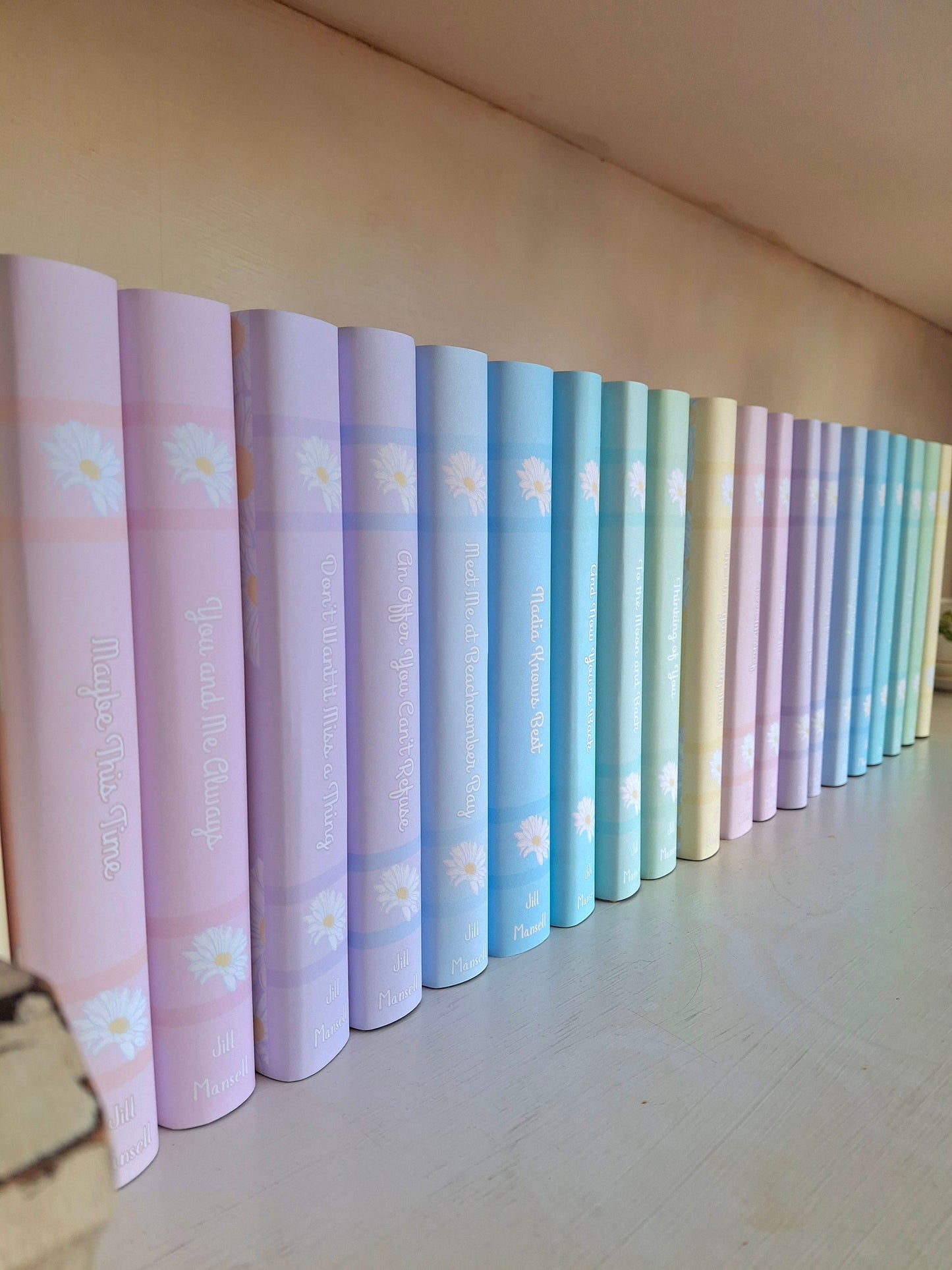 Digital Daisy Pastel Decorative Dust Jackets. Editable in Canva 10 colours.