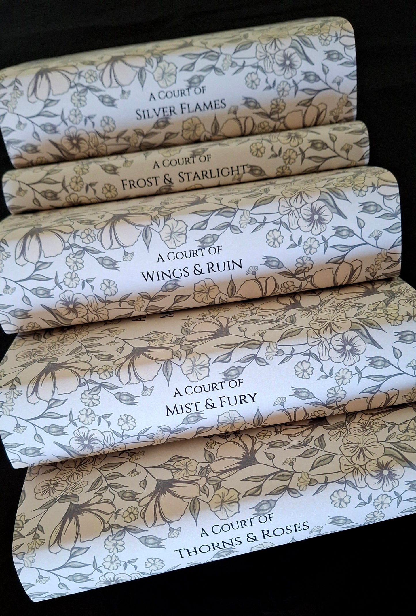 Custom Elegant Flower Dust Jackets, you choose your Titles and Colours.