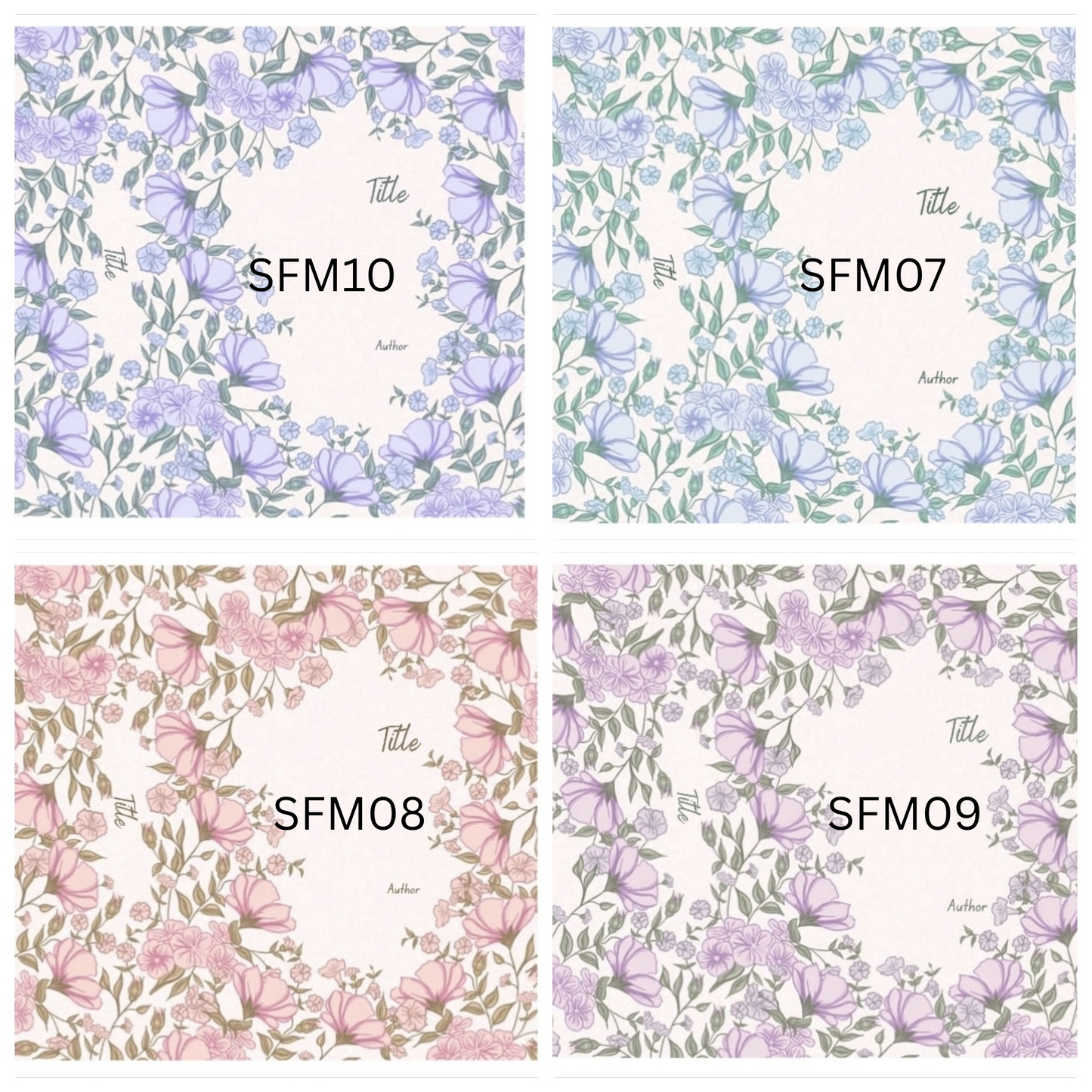 Digital Stunning Flower Decorative Dust Jackets. Editable in Canva. 10 colours