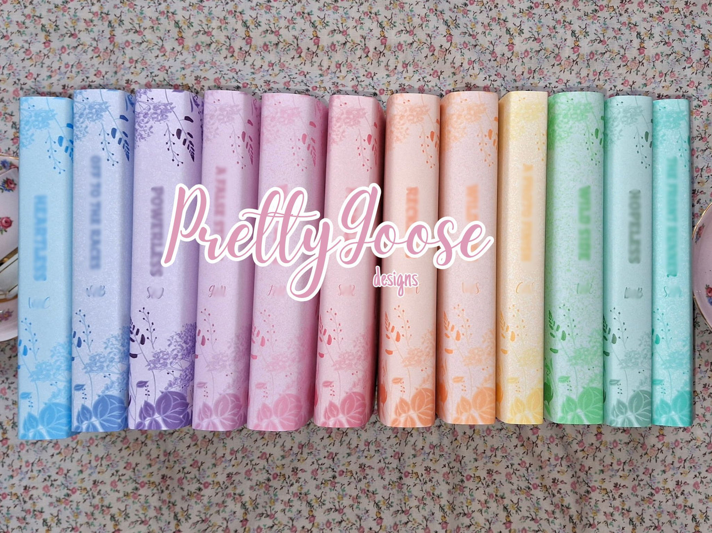 Custom Rainbow Floral Spray Dust Jackets, you choose your Titles and Colours.