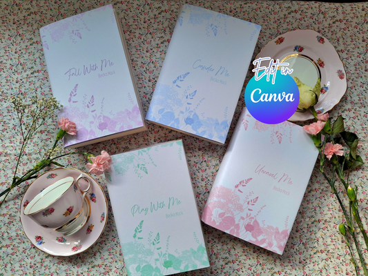 Digital Cream Floral Spray Decorative Dust Jackets. Editable in Canva. 11 colours.