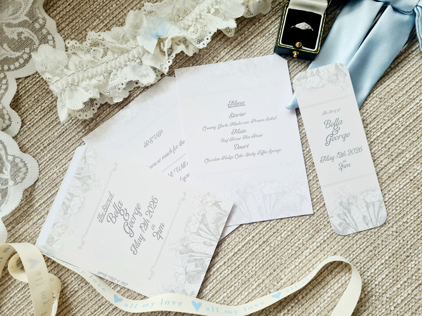Rose Book Wedding Invite and Table Decor Package