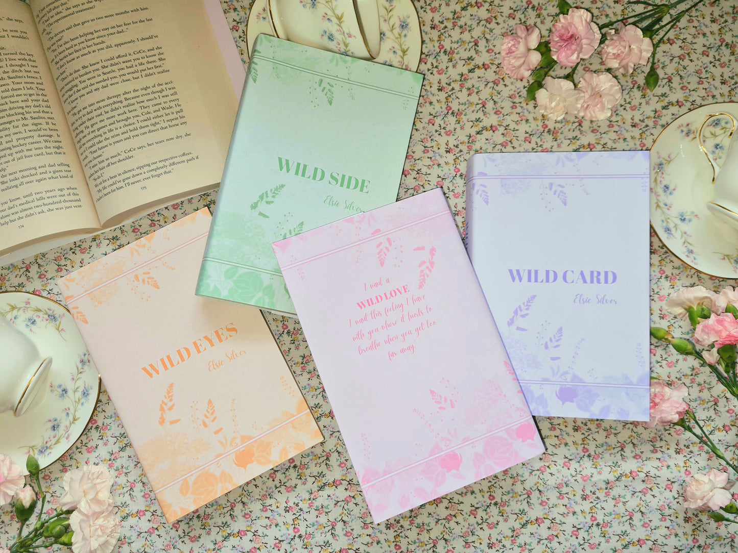 Custom Rainbow Floral Spray Dust Jackets, you choose your Titles and Colours.