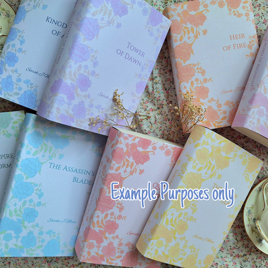 Digital Elaborate Rose Flower Decorative Dust Jackets. Editable in Canva. 8 colours.