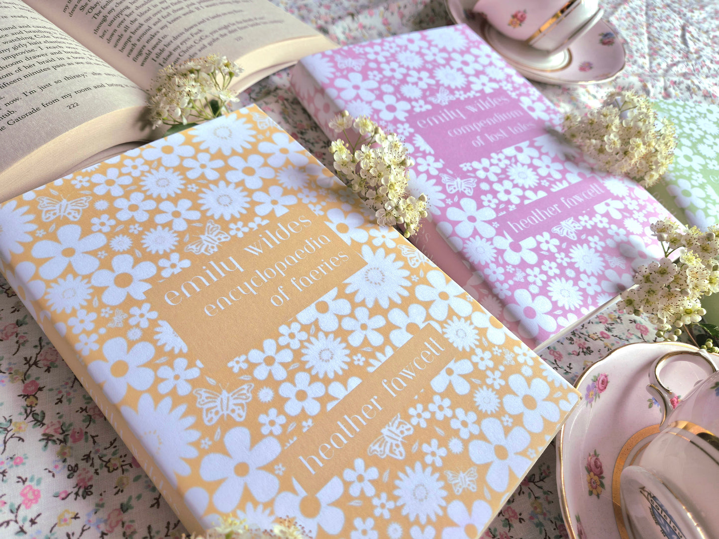 Custom Book Dust Jacket Covers. Pretty Floral Pattern, rainbow colours. Choose your title and colours.