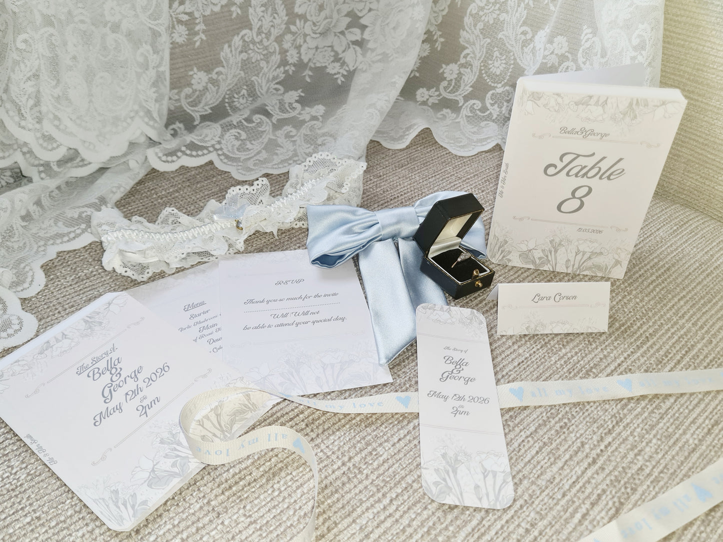 Rose Book Wedding Invite and Table Decor Package