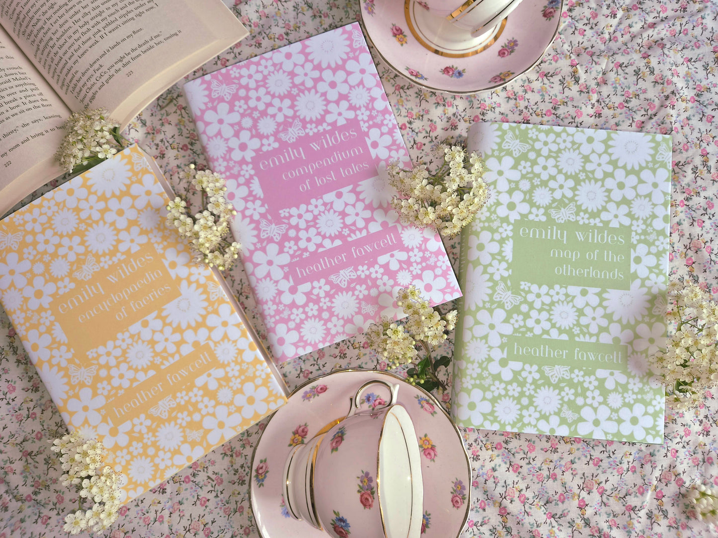 Custom Book Dust Jacket Covers. Pretty Floral Pattern, rainbow colours. Choose your title and colours.