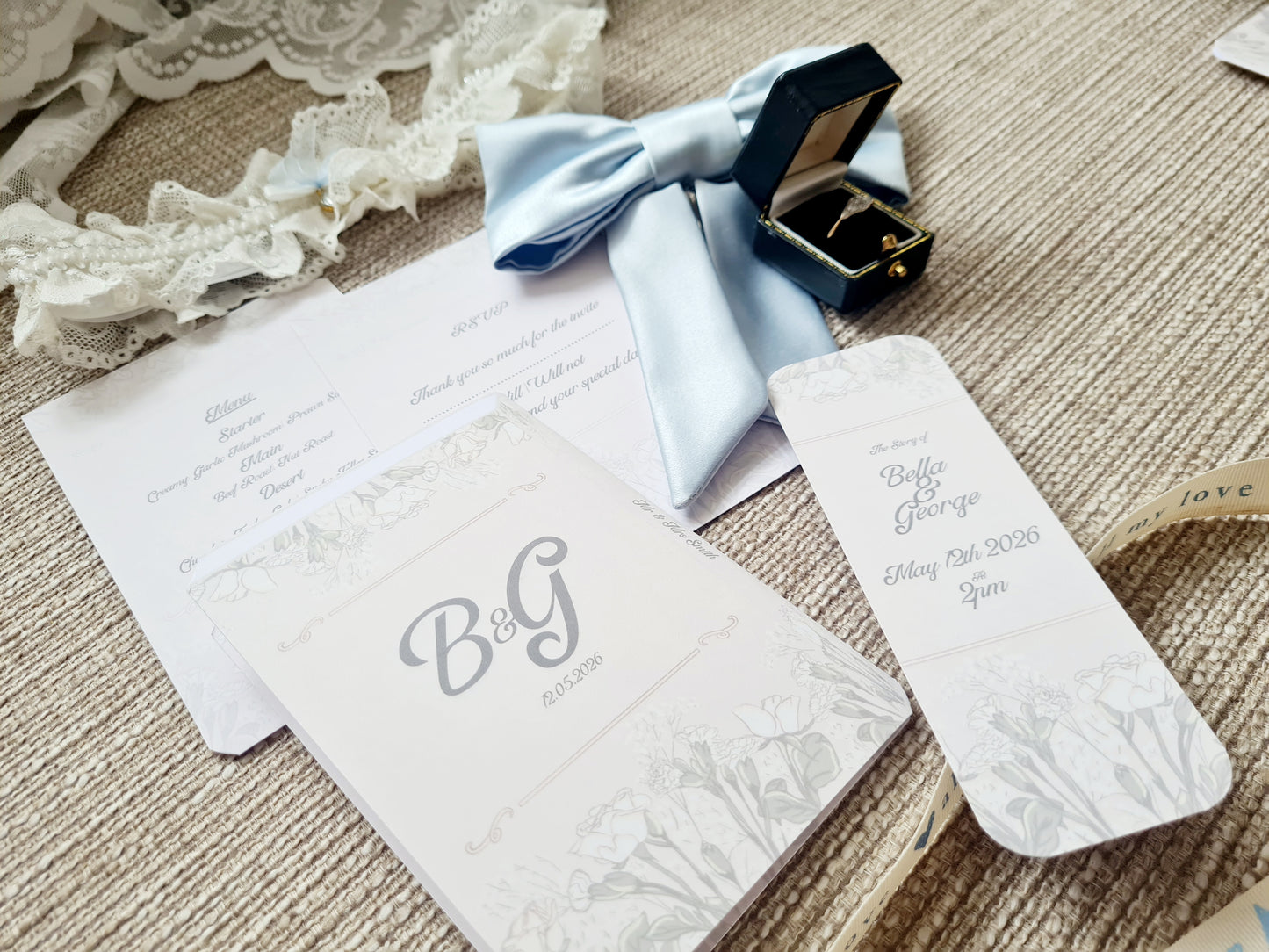 Rose Book Wedding Invite and Table Decor Package