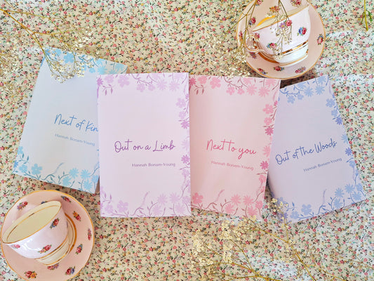 Custom Ditsy Flower Pinks and Purples Dust Jackets, you choose your Titles and Colours.