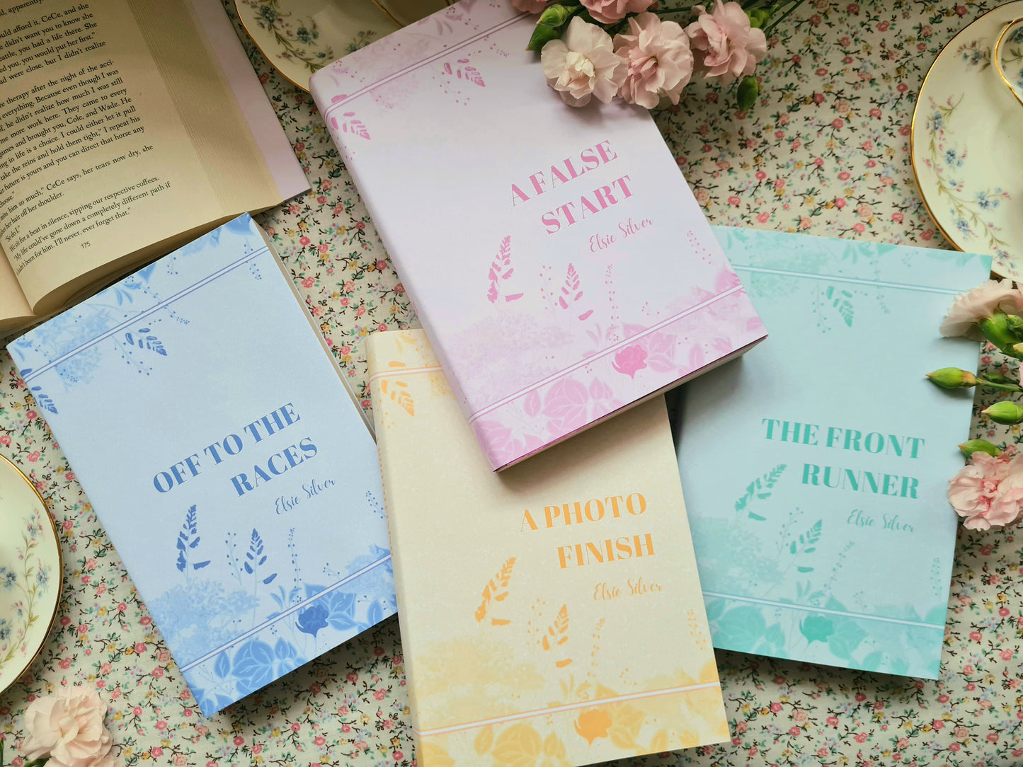 Custom Rainbow Floral Spray Dust Jackets, you choose your Titles and Colours.